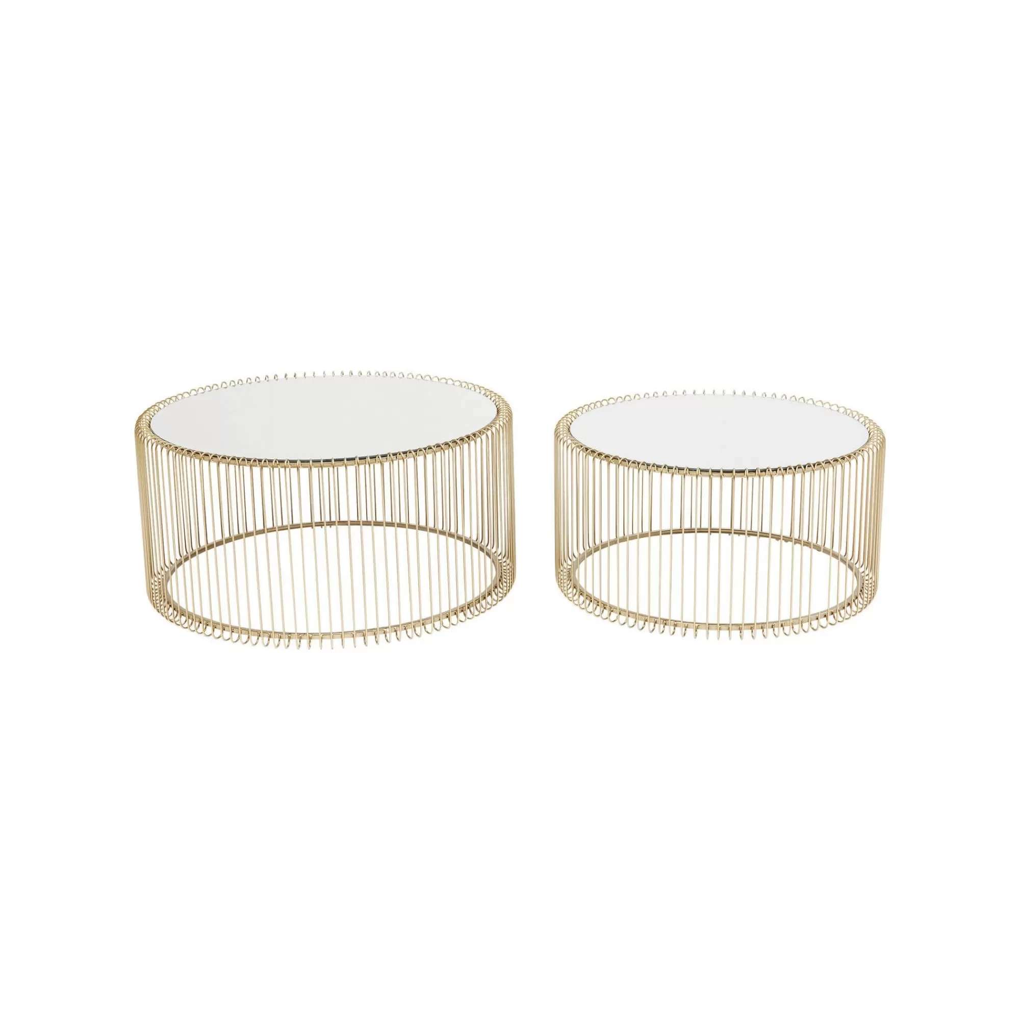 KARE Design Tables Basses Rondes Wire Set De 2 Laiton ^ Table Basse