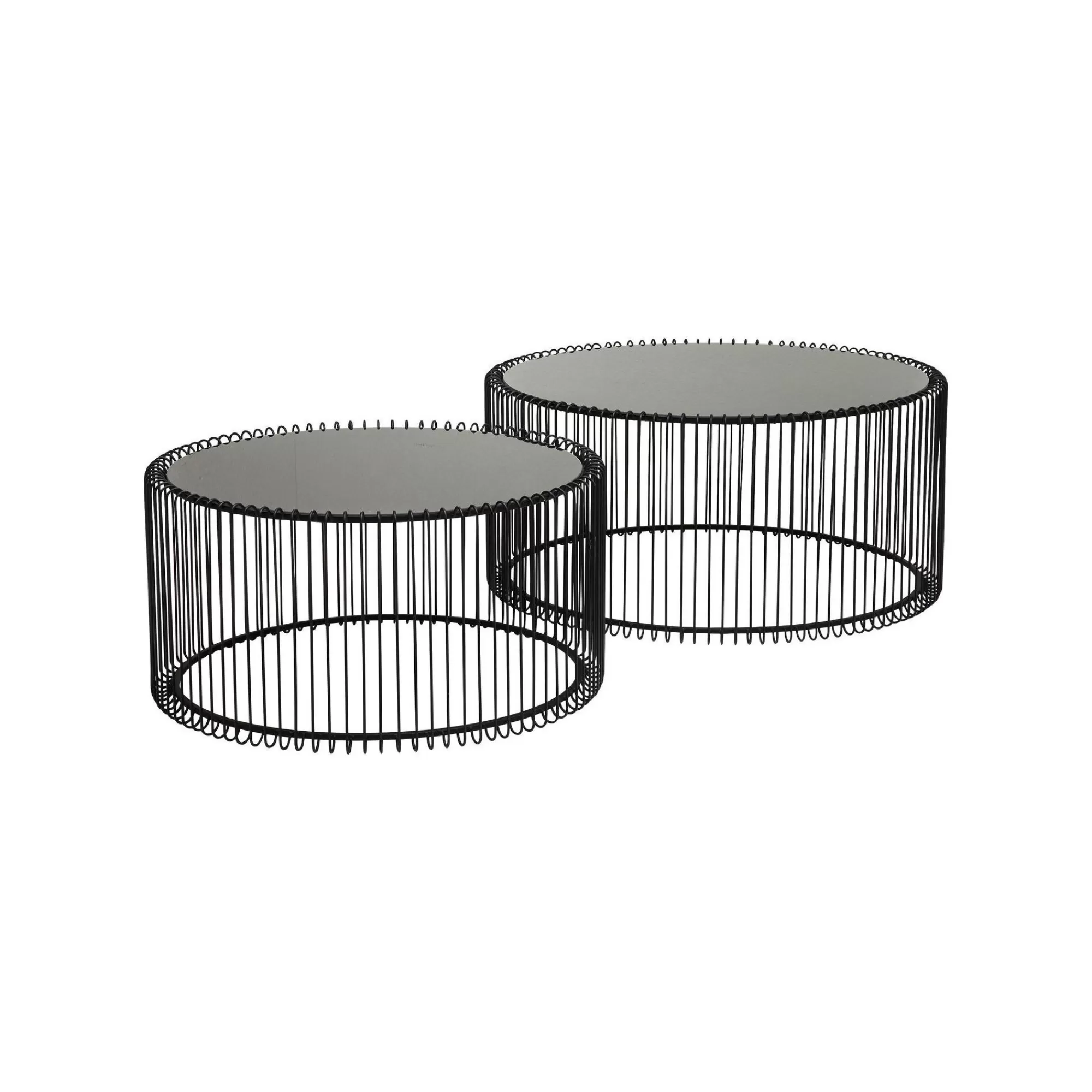 KARE Design Tables Basses Rondes Wire Set De 2 Noires ^ Table Basse