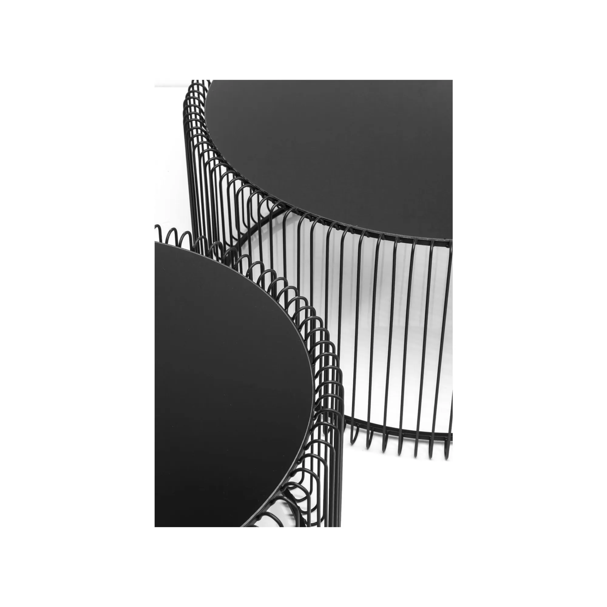 KARE Design Tables Basses Rondes Wire Set De 2 Noires ^ Table Basse