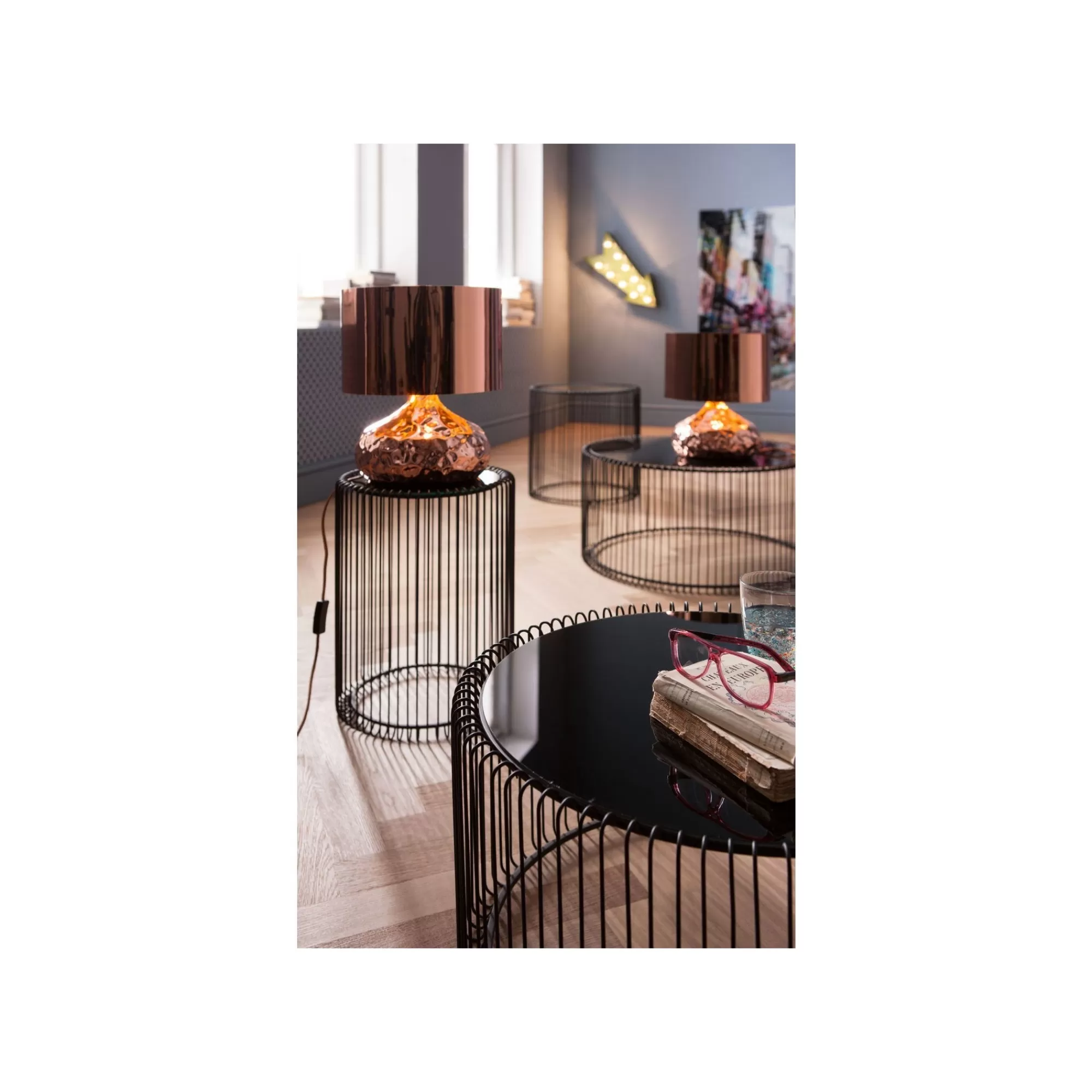 KARE Design Tables Basses Rondes Wire Set De 2 Noires ^ Table Basse