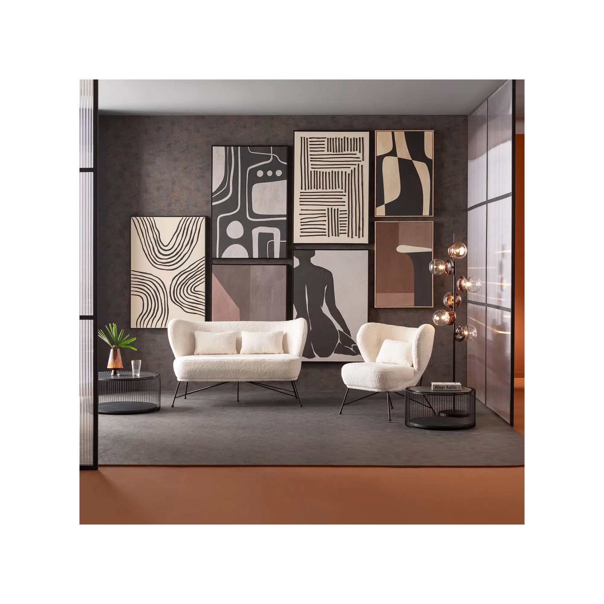 KARE Design Tables Basses Wire Double Bois Noir Set De 2 ^ Table Basse