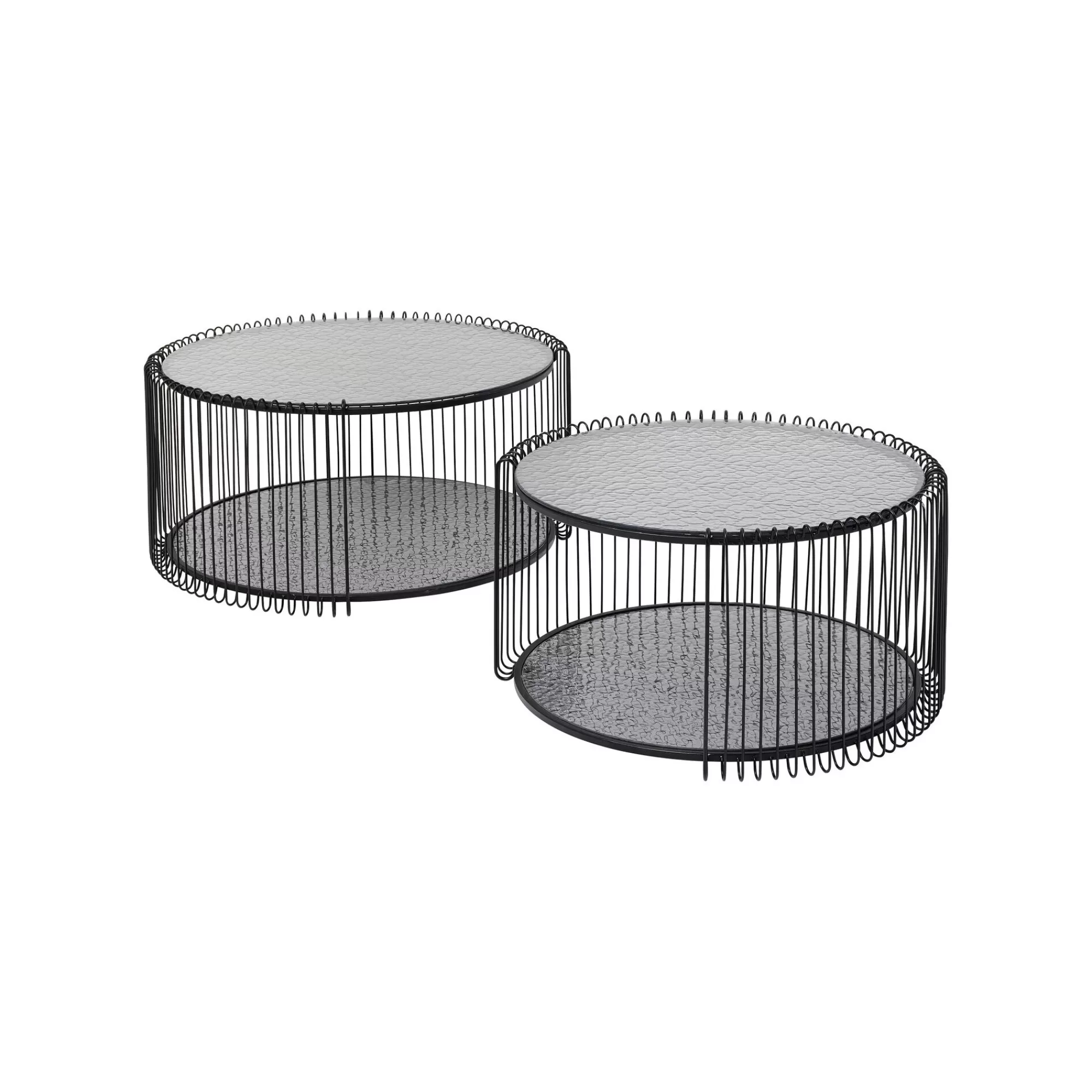 KARE Design Tables Basses Wire Double Bubble Noires Set De 2 ^ Table Basse