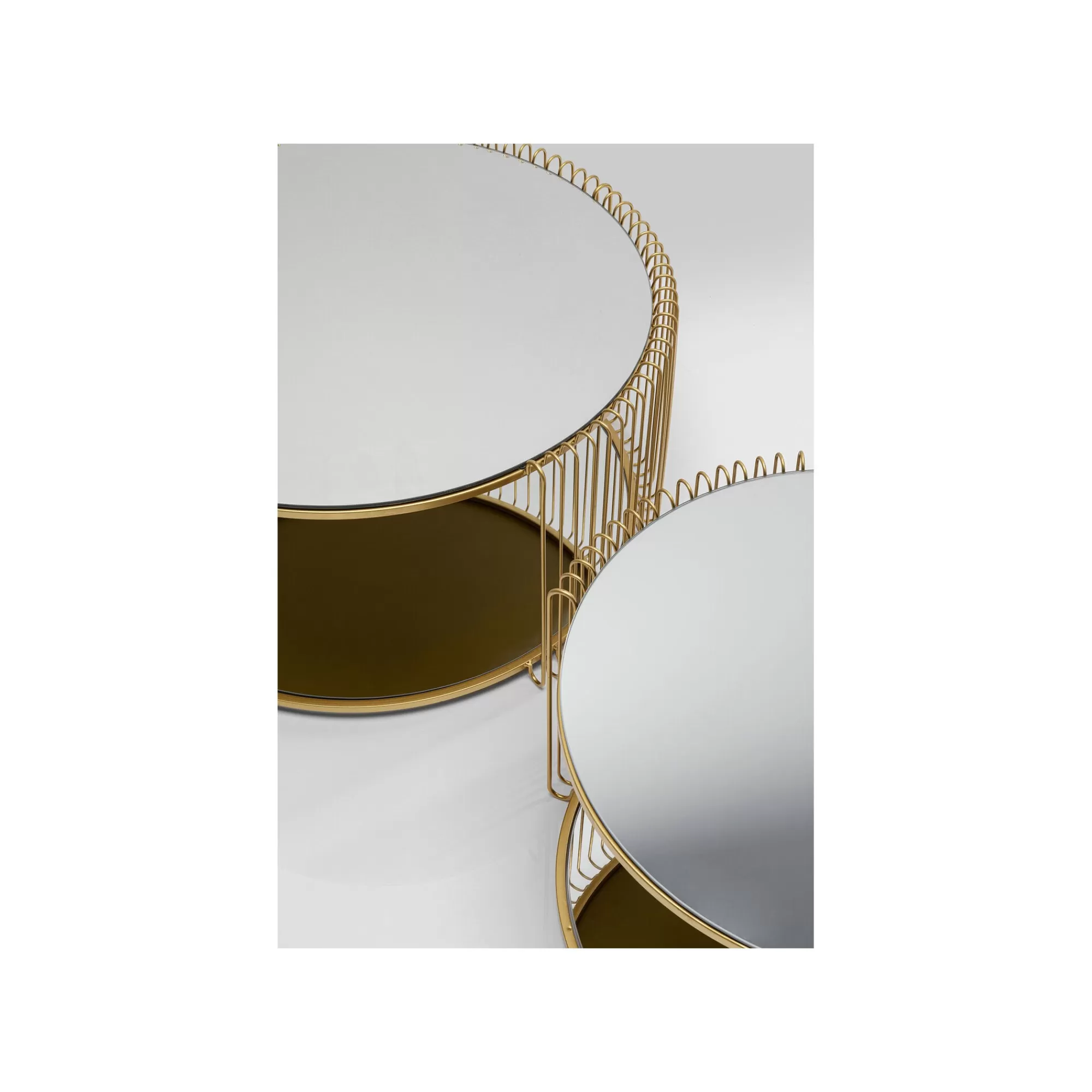 KARE Design Tables Basses Wire Double Laiton Set De 2 ^ Table Basse