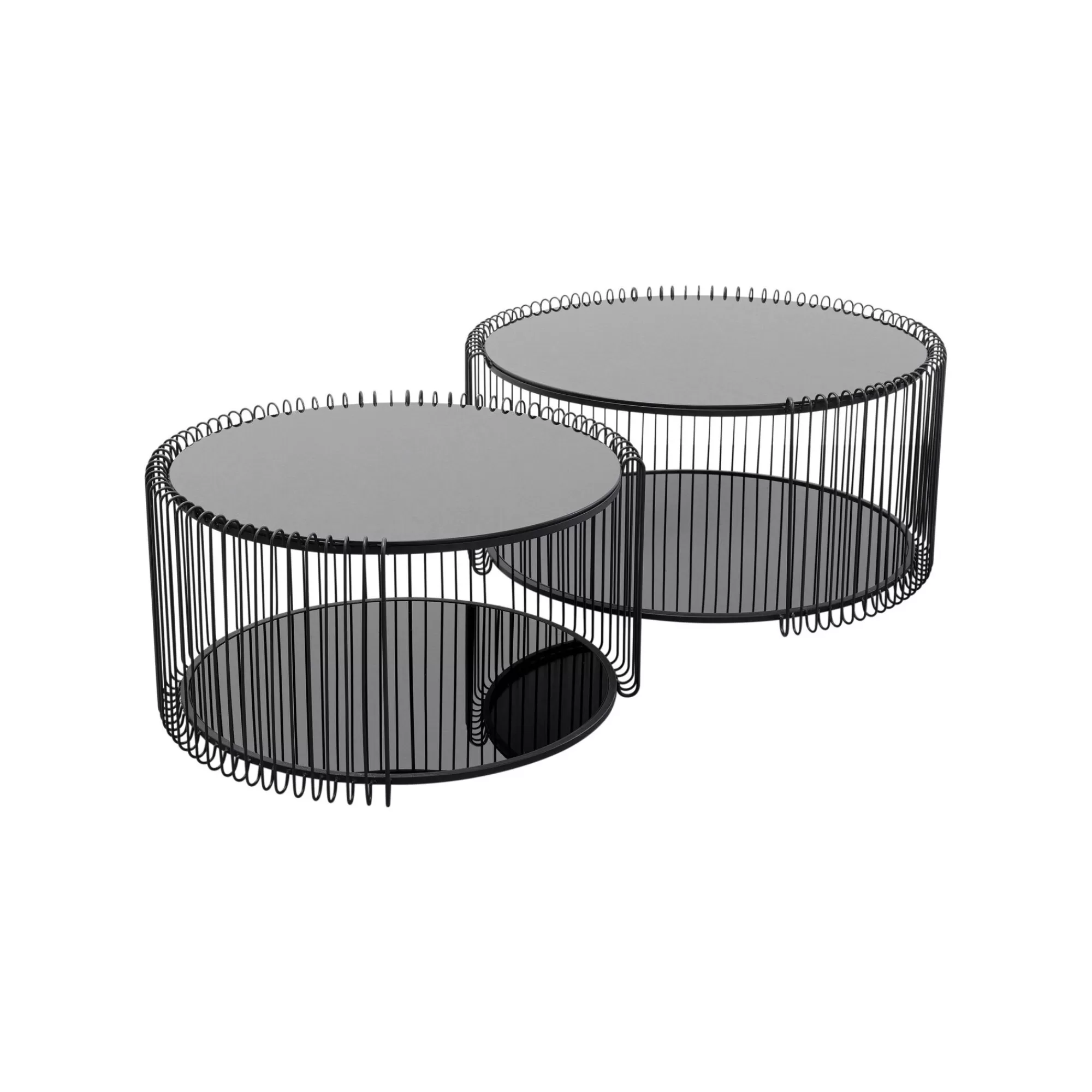 KARE Design Tables Basses Wire Double Noires Set De 2 ^ Table Basse