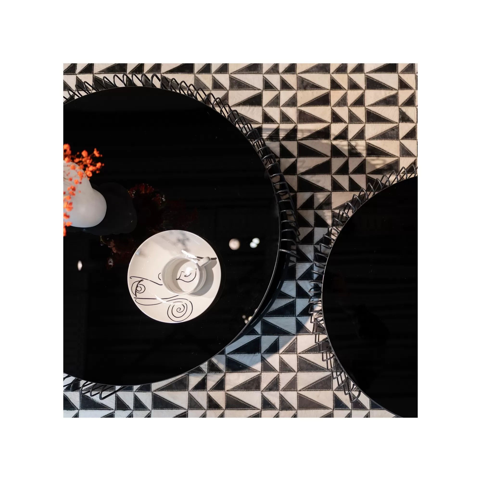 KARE Design Tables Basses Wire Double Noires Set De 2 ^ Table Basse