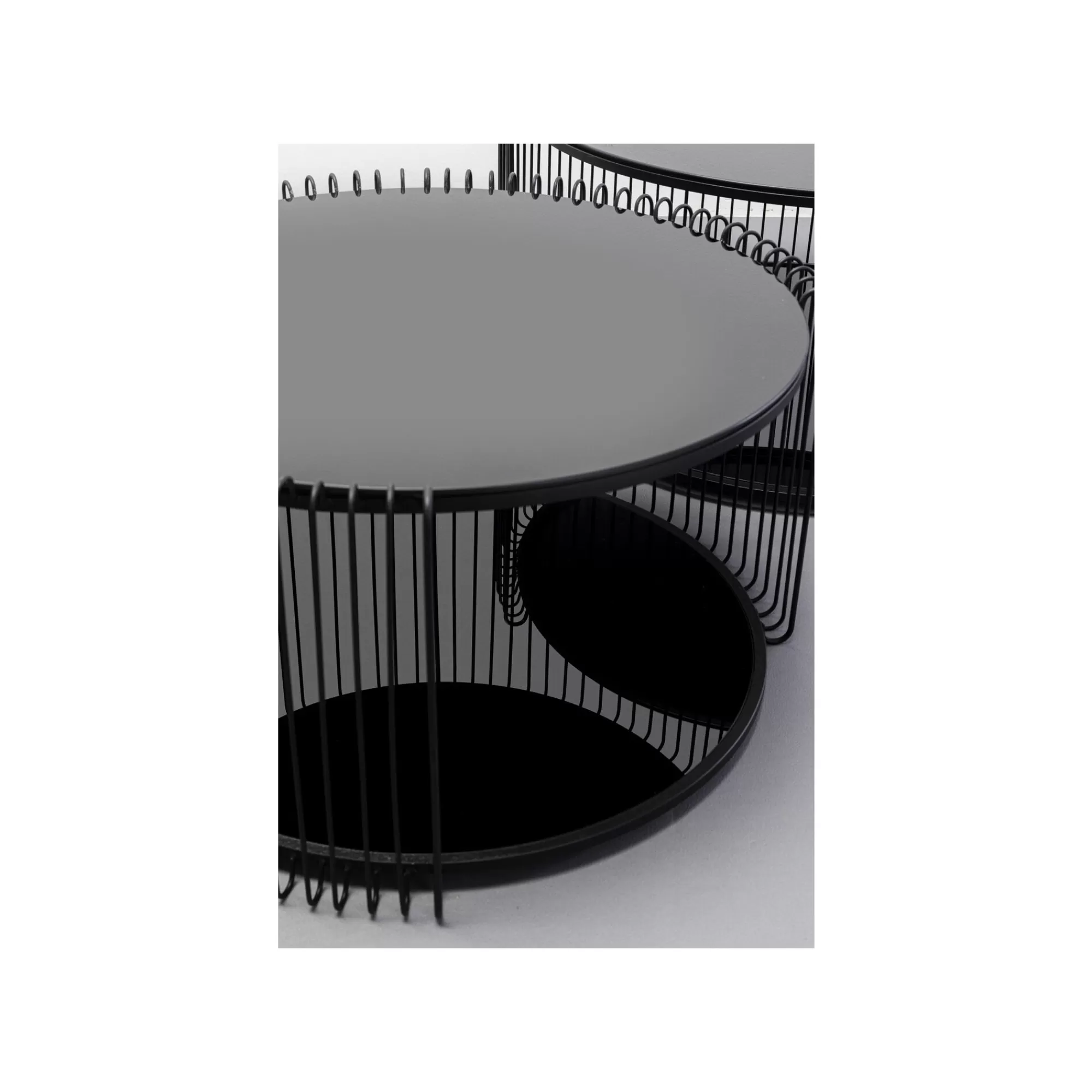 KARE Design Tables Basses Wire Double Noires Set De 2 ^ Table Basse