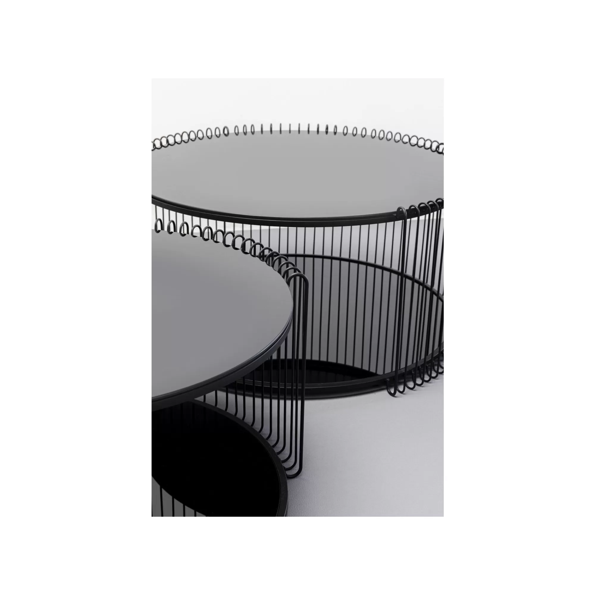 KARE Design Tables Basses Wire Double Noires Set De 2 ^ Table Basse