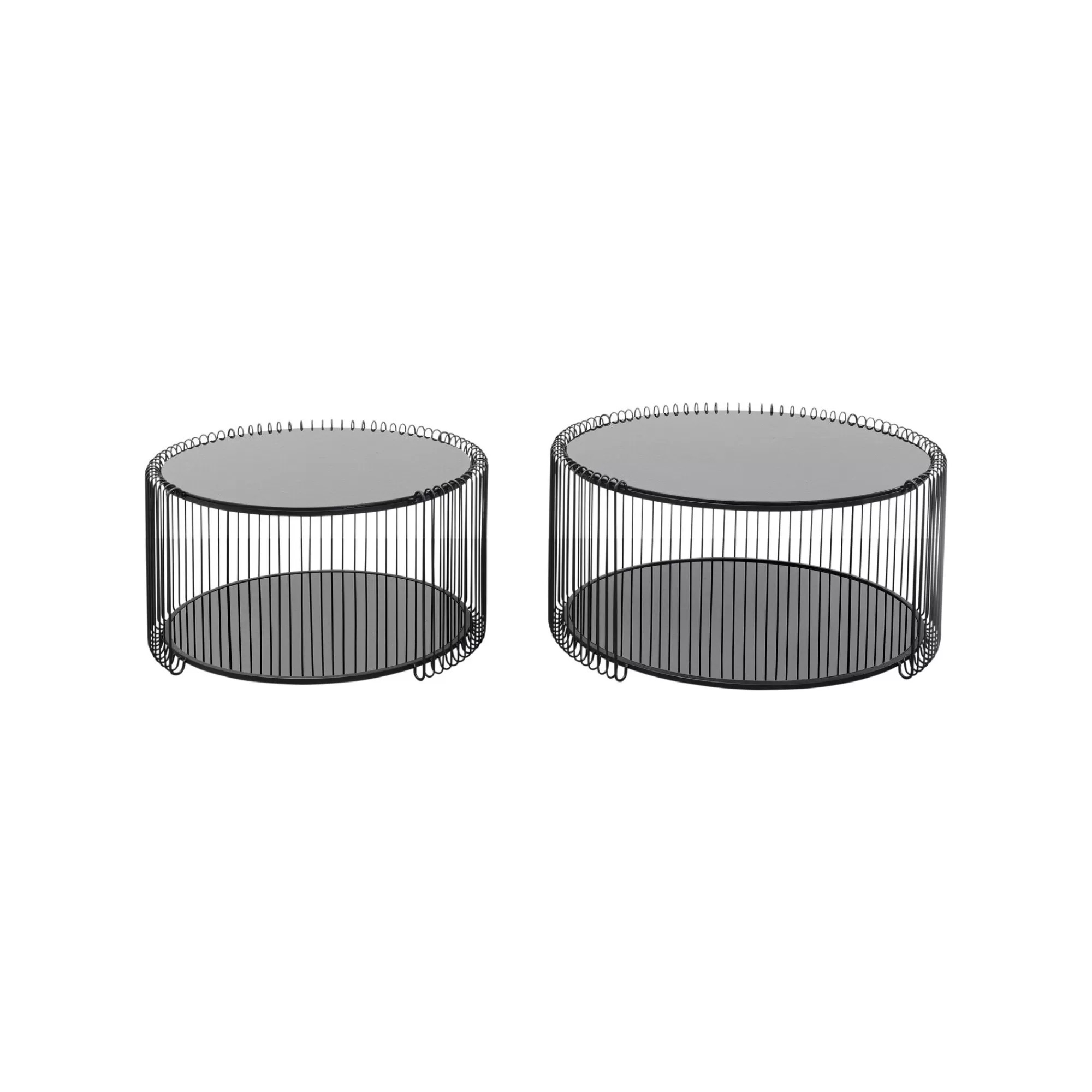 KARE Design Tables Basses Wire Double Noires Set De 2 ^ Table Basse