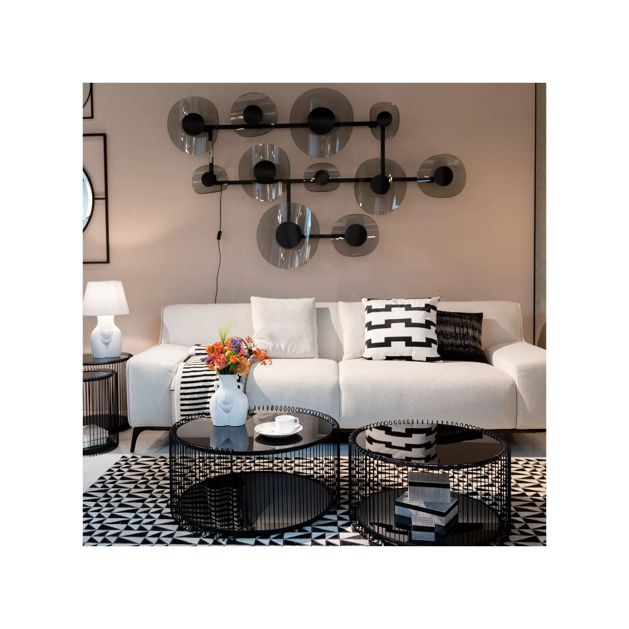 KARE Design Tables Basses Wire Double Noires Set De 2 ^ Table Basse
