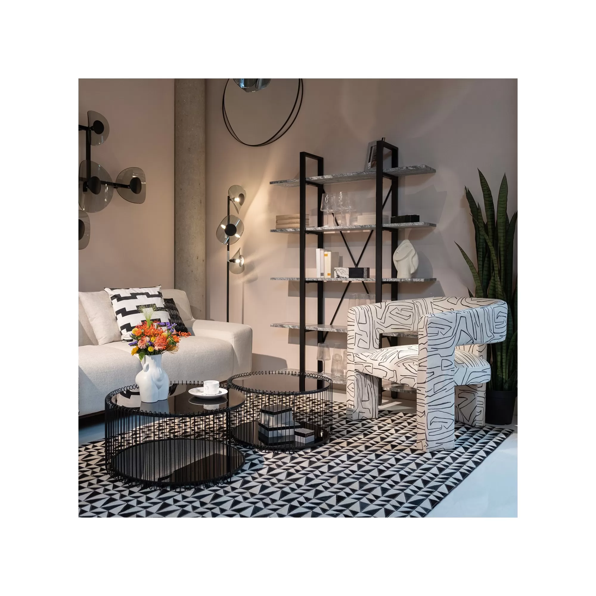 KARE Design Tables Basses Wire Double Noires Set De 2 ^ Table Basse