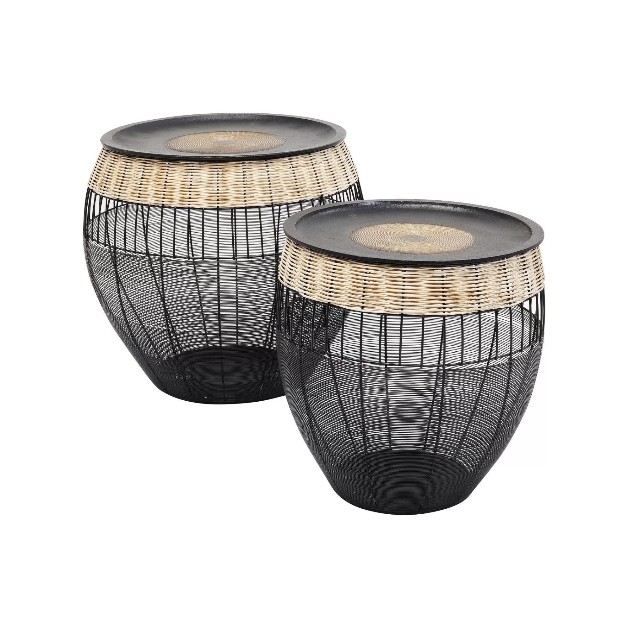 KARE Design Tables D'appoint African Drums Set De 2 ^ Table D'Appoint & De Chevet