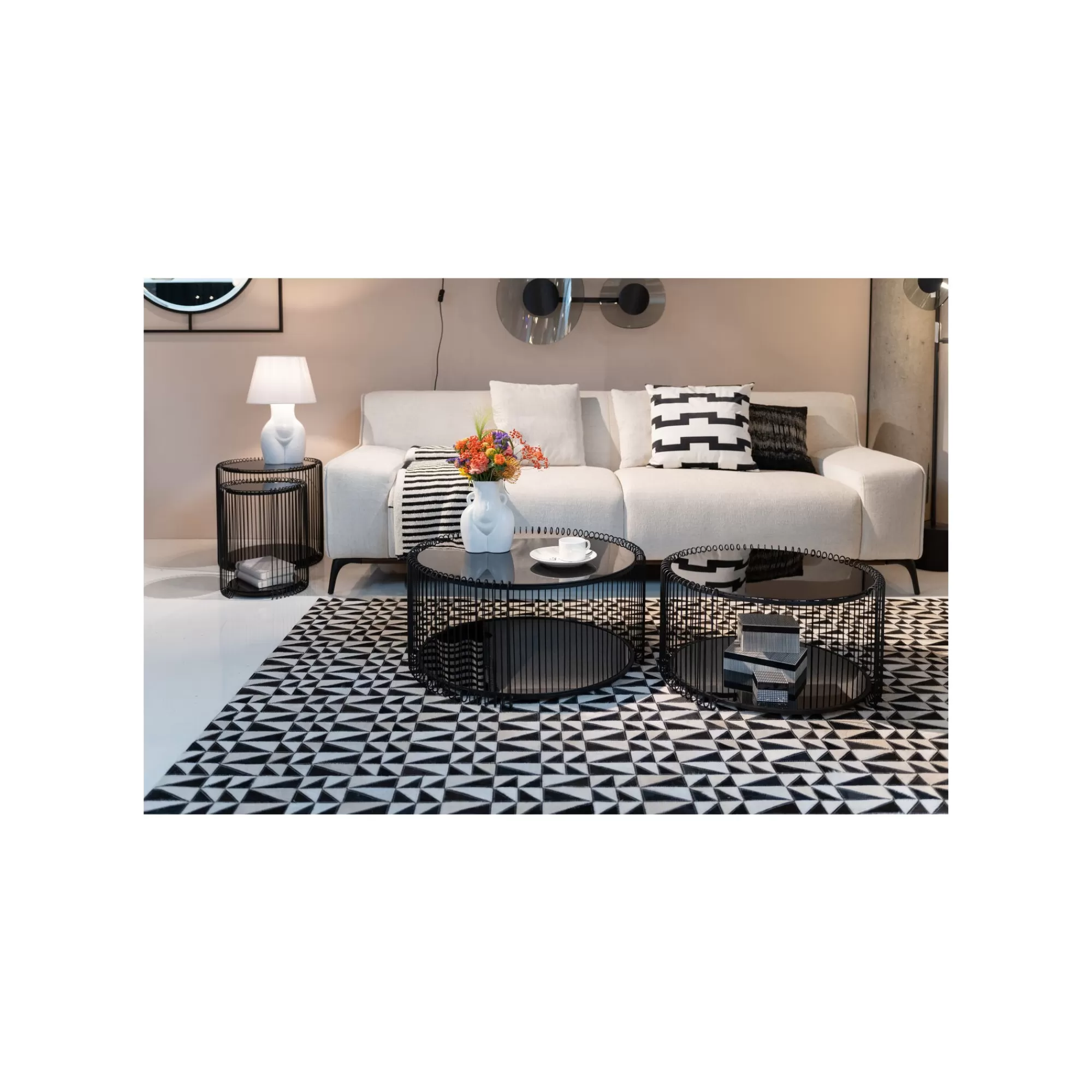 KARE Design Tables D'appoint Wire Double Noires Set De 2 ^ Table D'Appoint & De Chevet