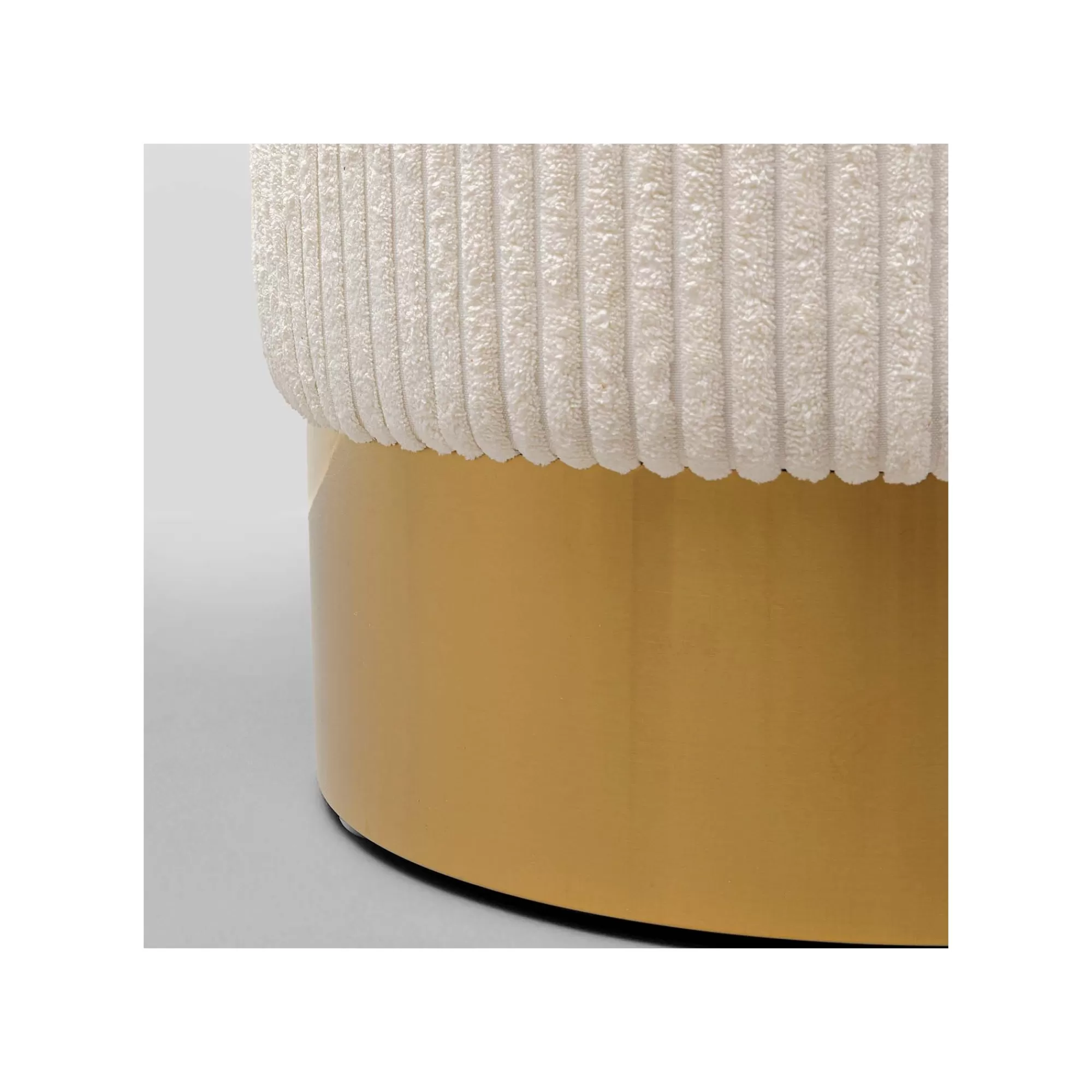KARE Design Tabouret Cherry Cord Crème Et Laiton ^ Tabouret & Pouf