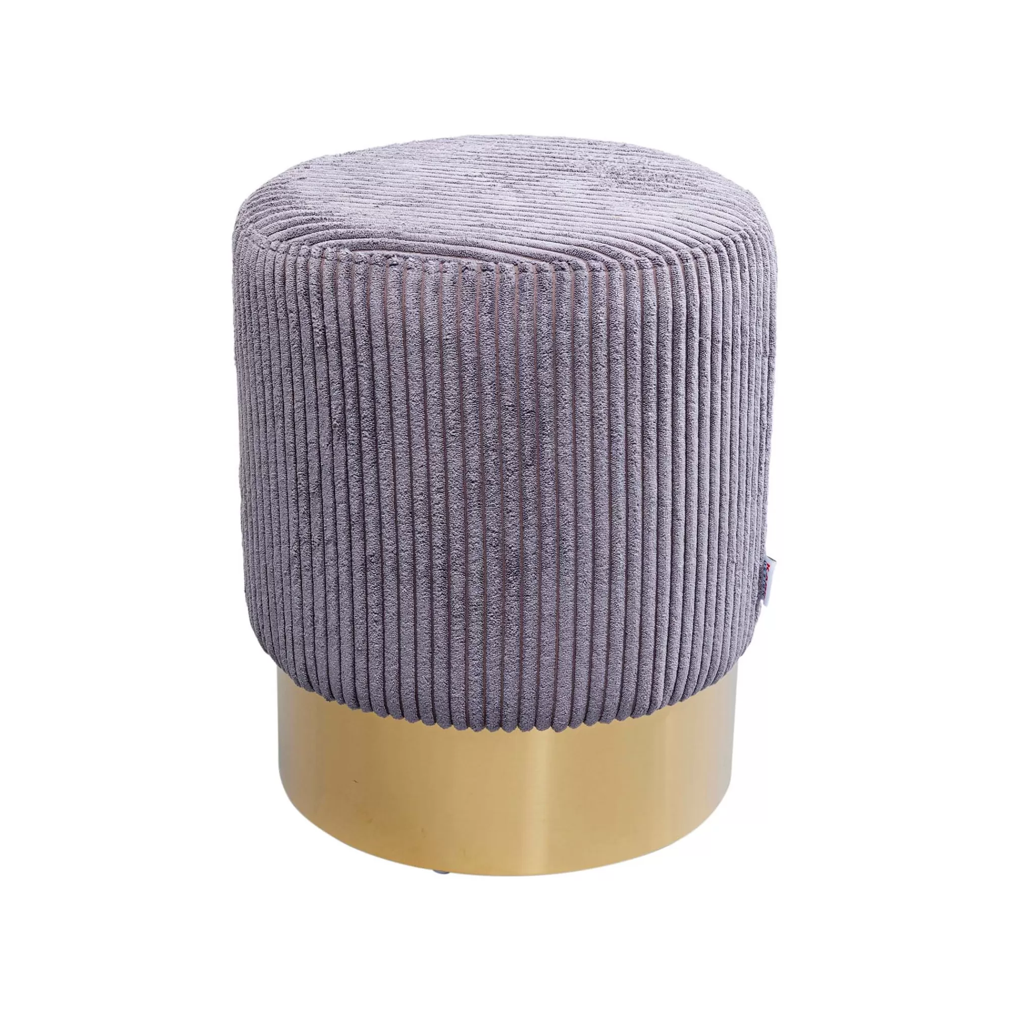 KARE Design Tabouret Cherry Cord Gris Et Laiton ^ Tabouret & Pouf