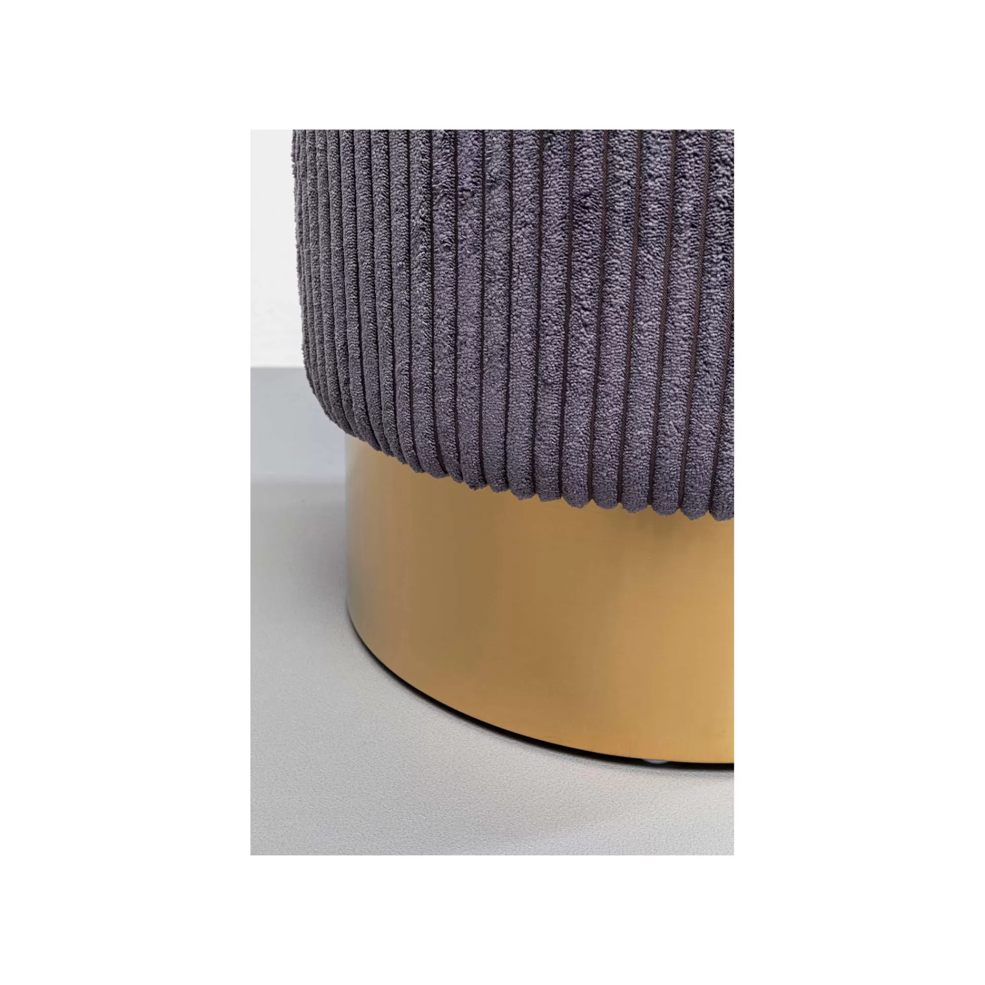 KARE Design Tabouret Cherry Cord Gris Et Laiton ^ Tabouret & Pouf