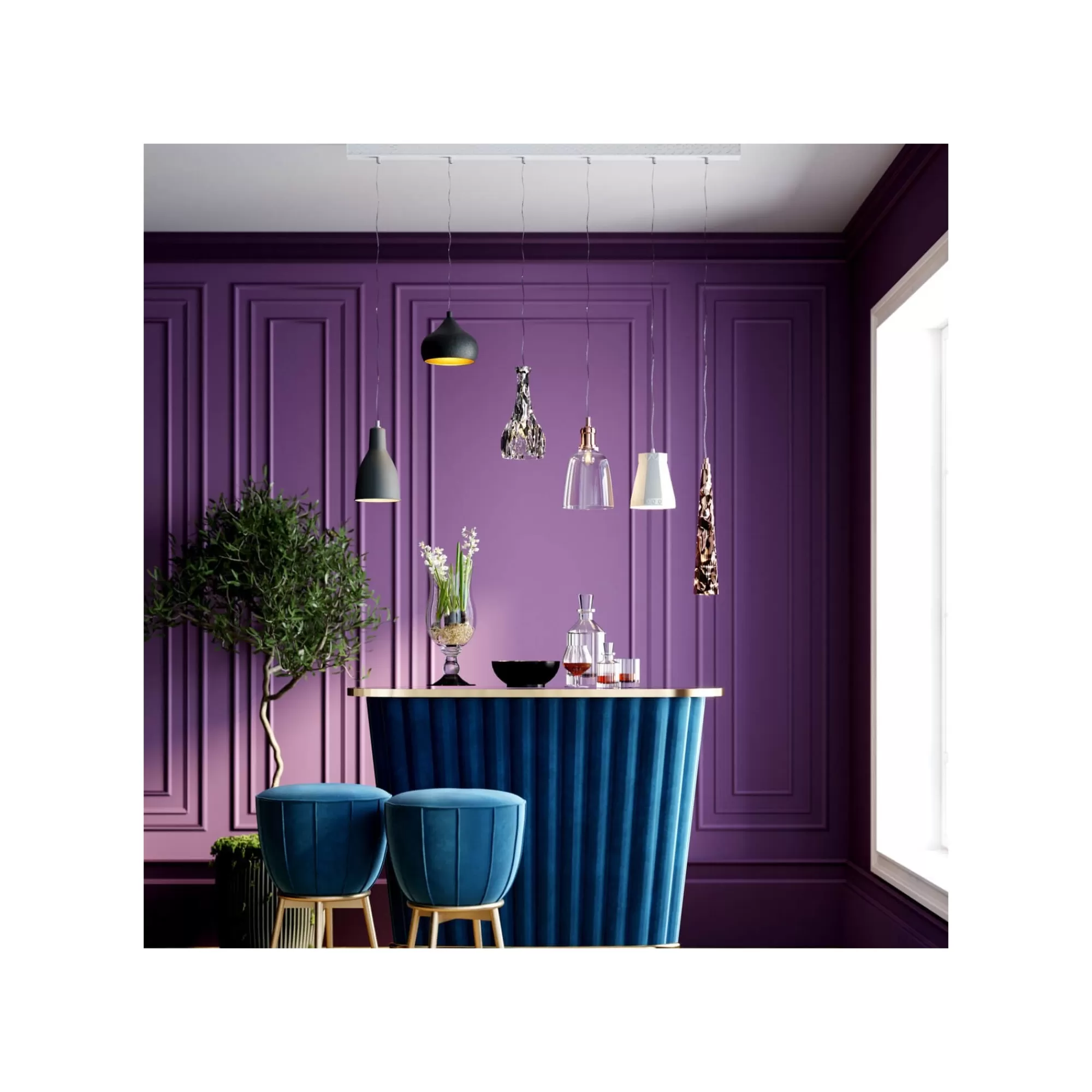 KARE Design Tabouret De Bar After Work Velours Bleu ^ Bar & Tabouret De Bar