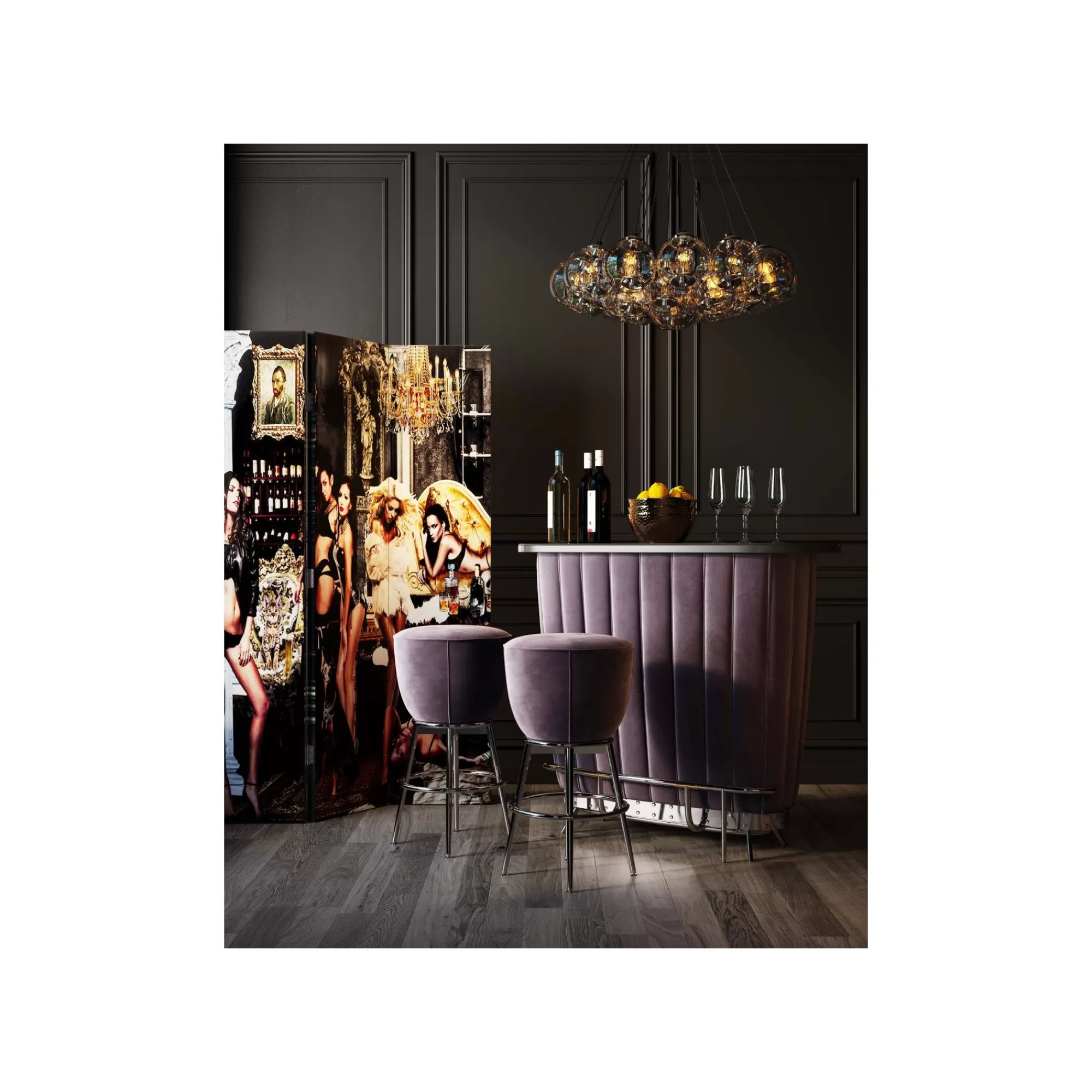 KARE Design Tabouret De Bar After Work Velours Gris ^ Bar & Tabouret De Bar