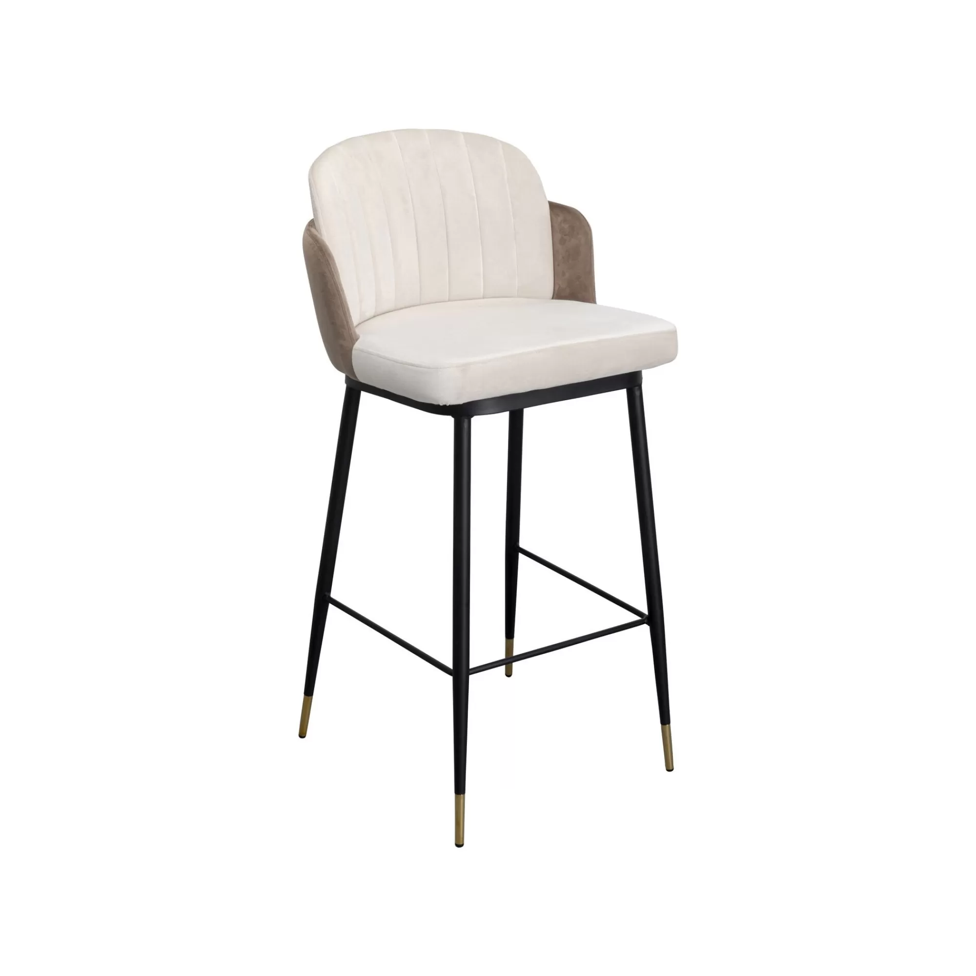 KARE Design Tabouret De Bar Hojas Velours Beige Et Taupe ^ Bar & Tabouret De Bar