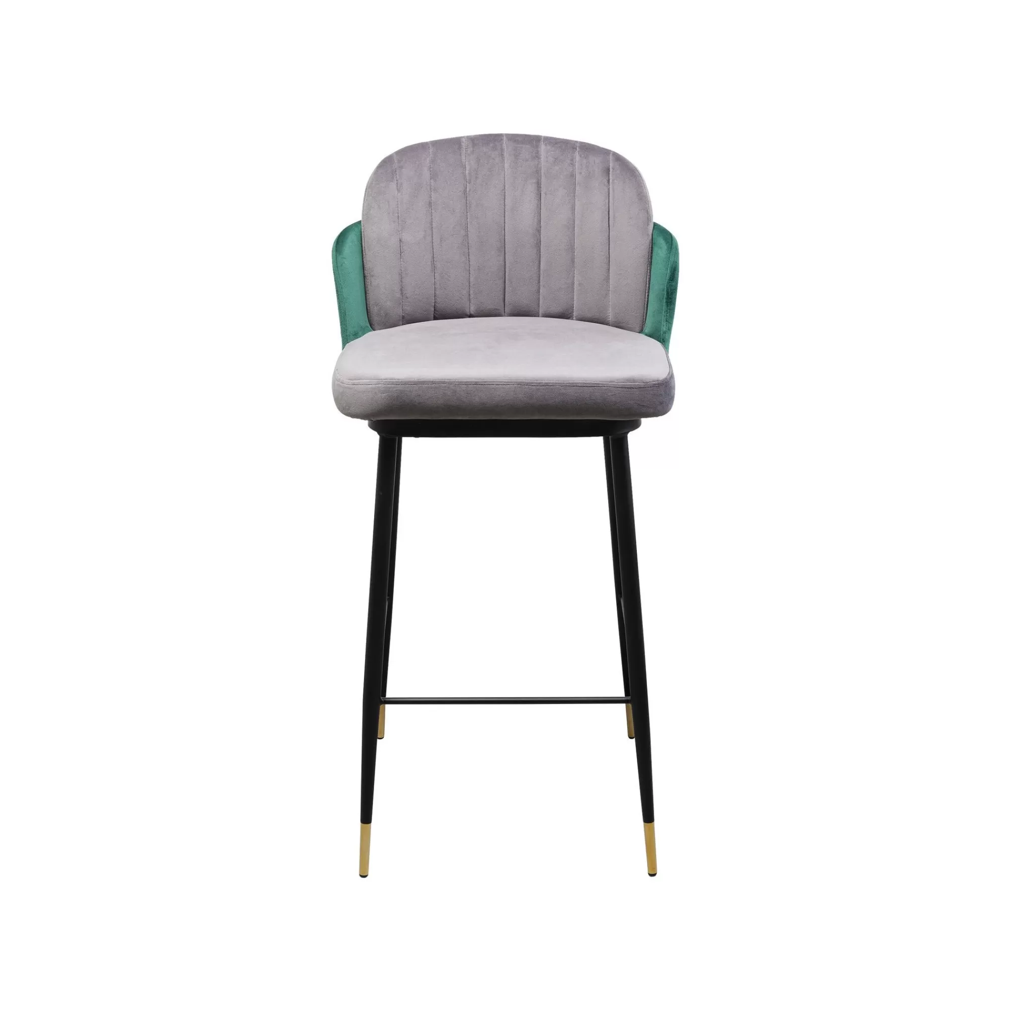 KARE Design Tabouret De Bar Hojas Velours Gris Et Vert ^ Bar & Tabouret De Bar