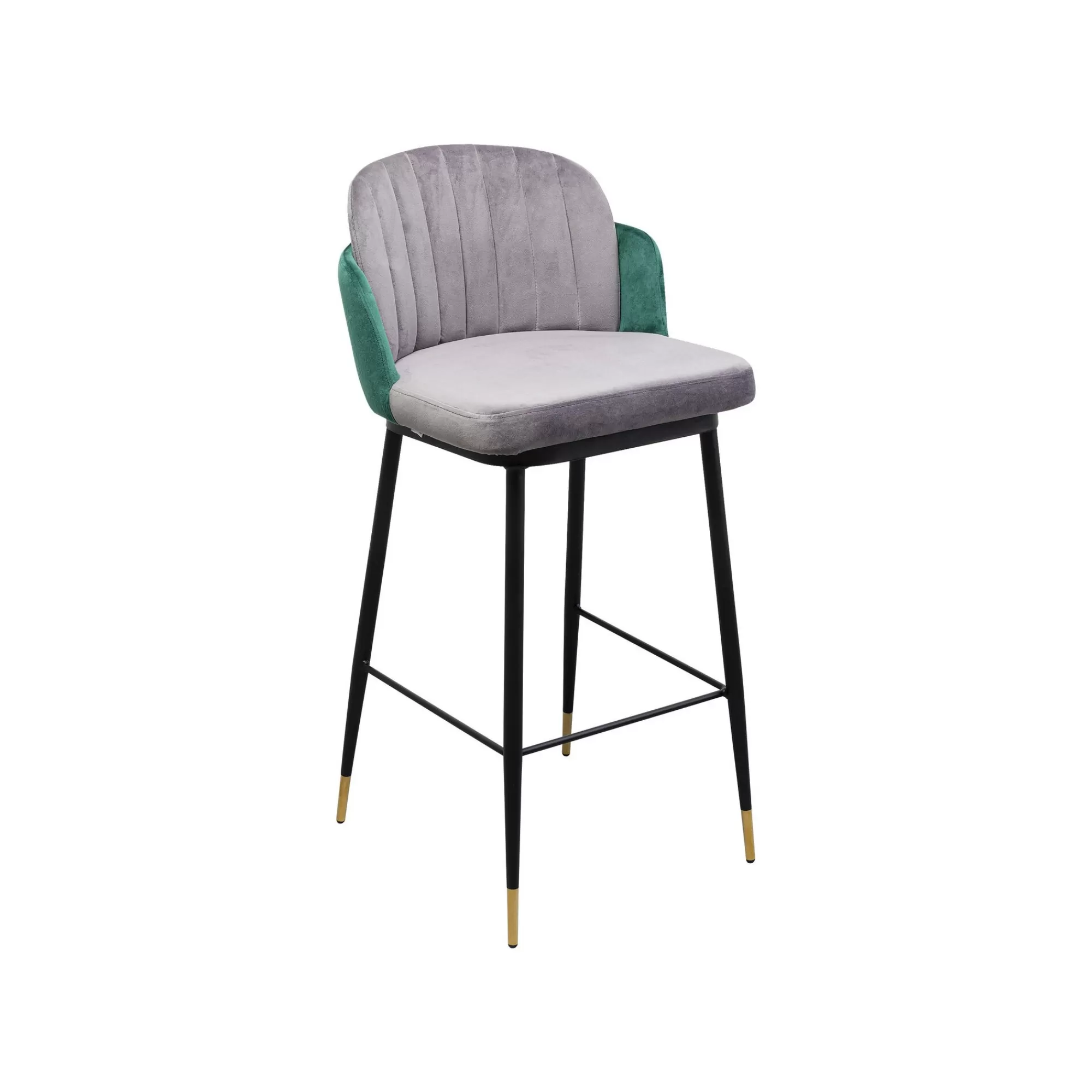KARE Design Tabouret De Bar Hojas Velours Gris Et Vert ^ Bar & Tabouret De Bar