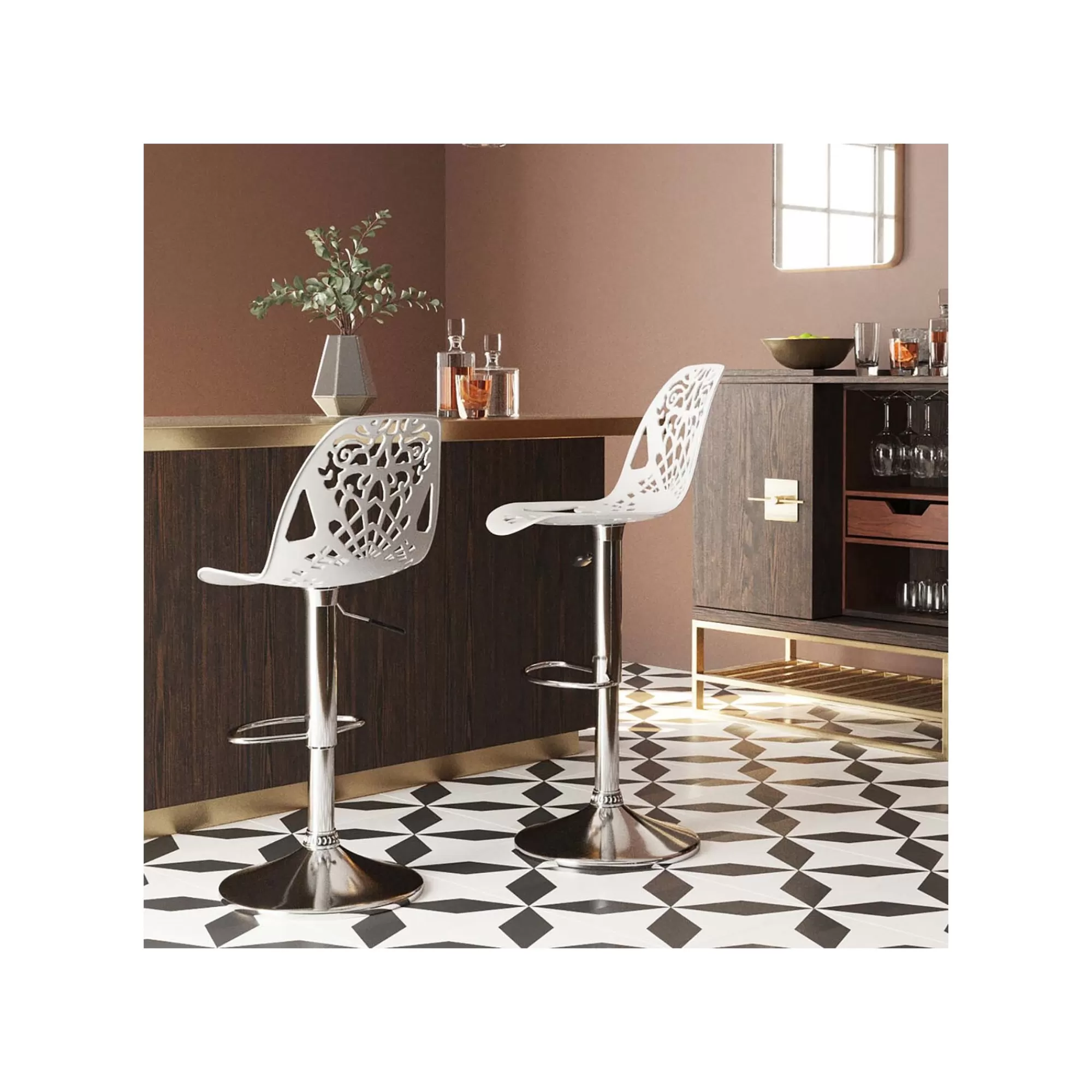 KARE Design Tabouret De Bar Ornament Blanc ^ Bar & Tabouret De Bar