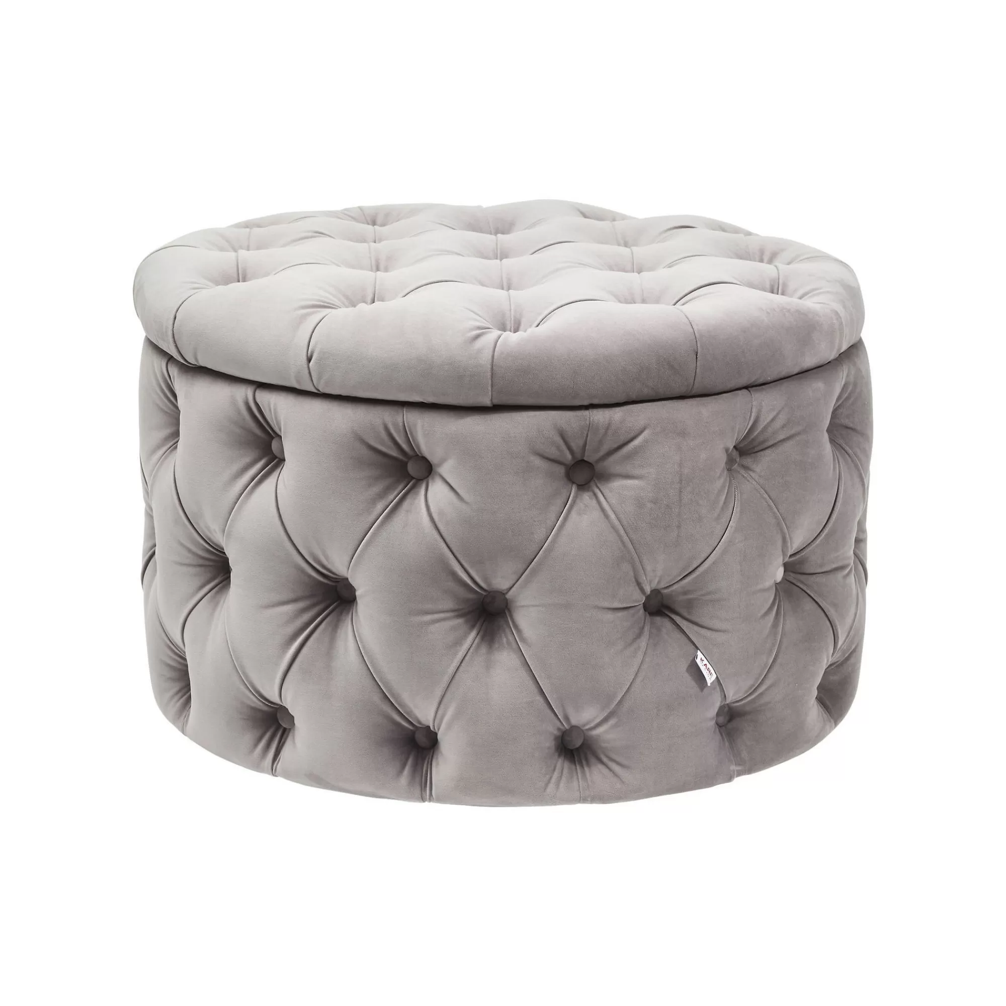 KARE Design Tabouret Desire 73cm Velours Gris ^ Tabouret & Pouf | Coffre & Malle