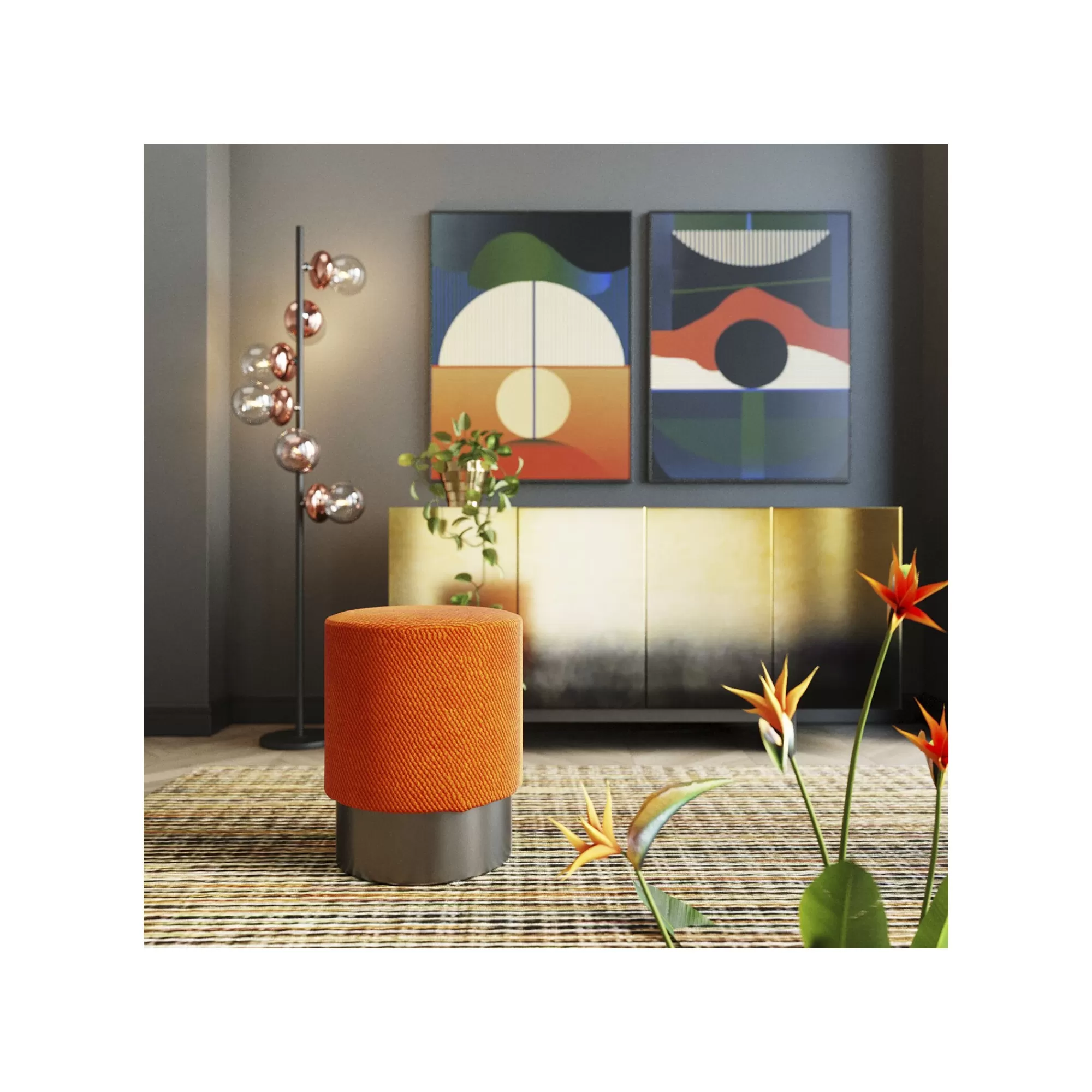 KARE Design Tabouret Jody Orange ^ Tabouret & Pouf