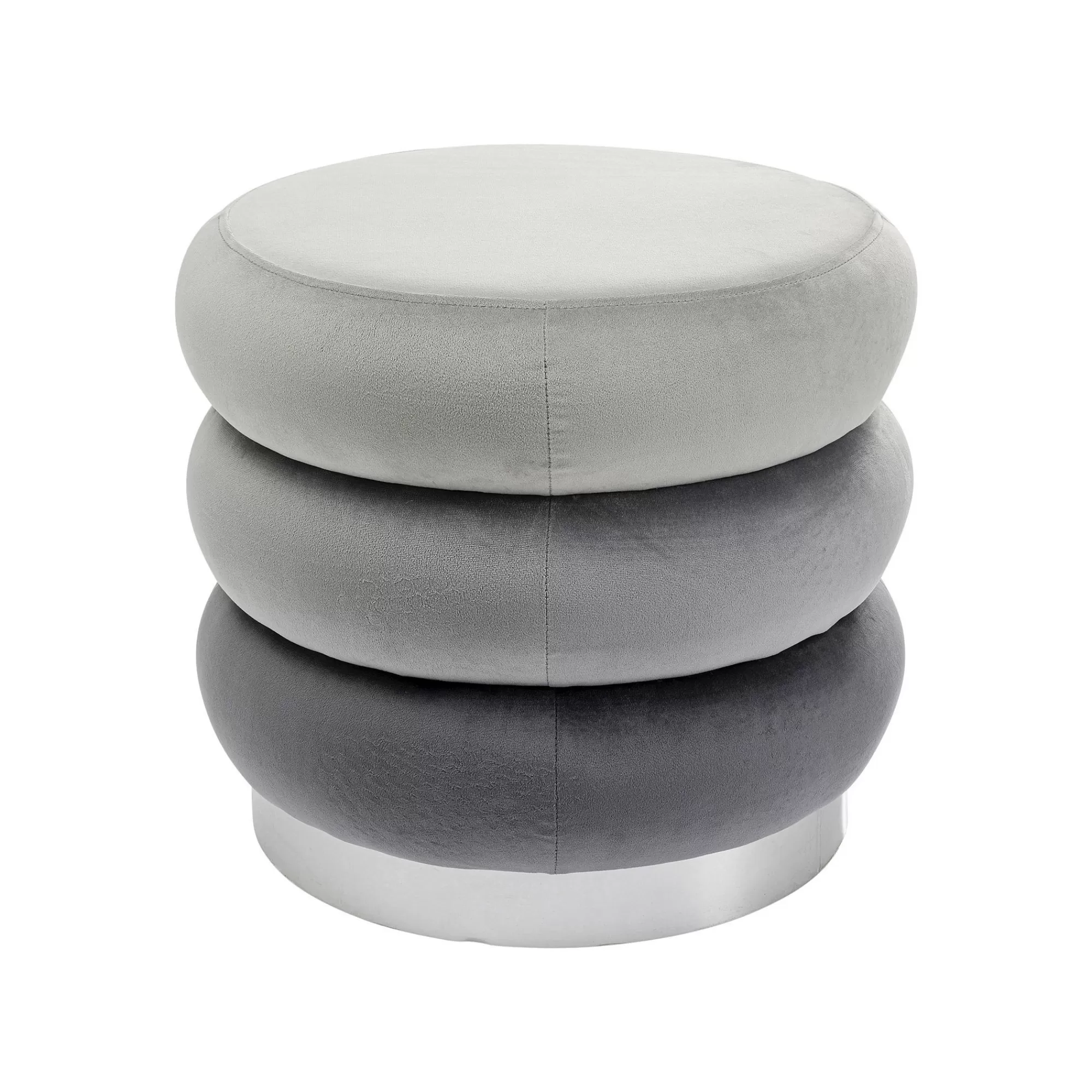 KARE Design Tabouret Sandwich Velours Gris ^ Tabouret & Pouf