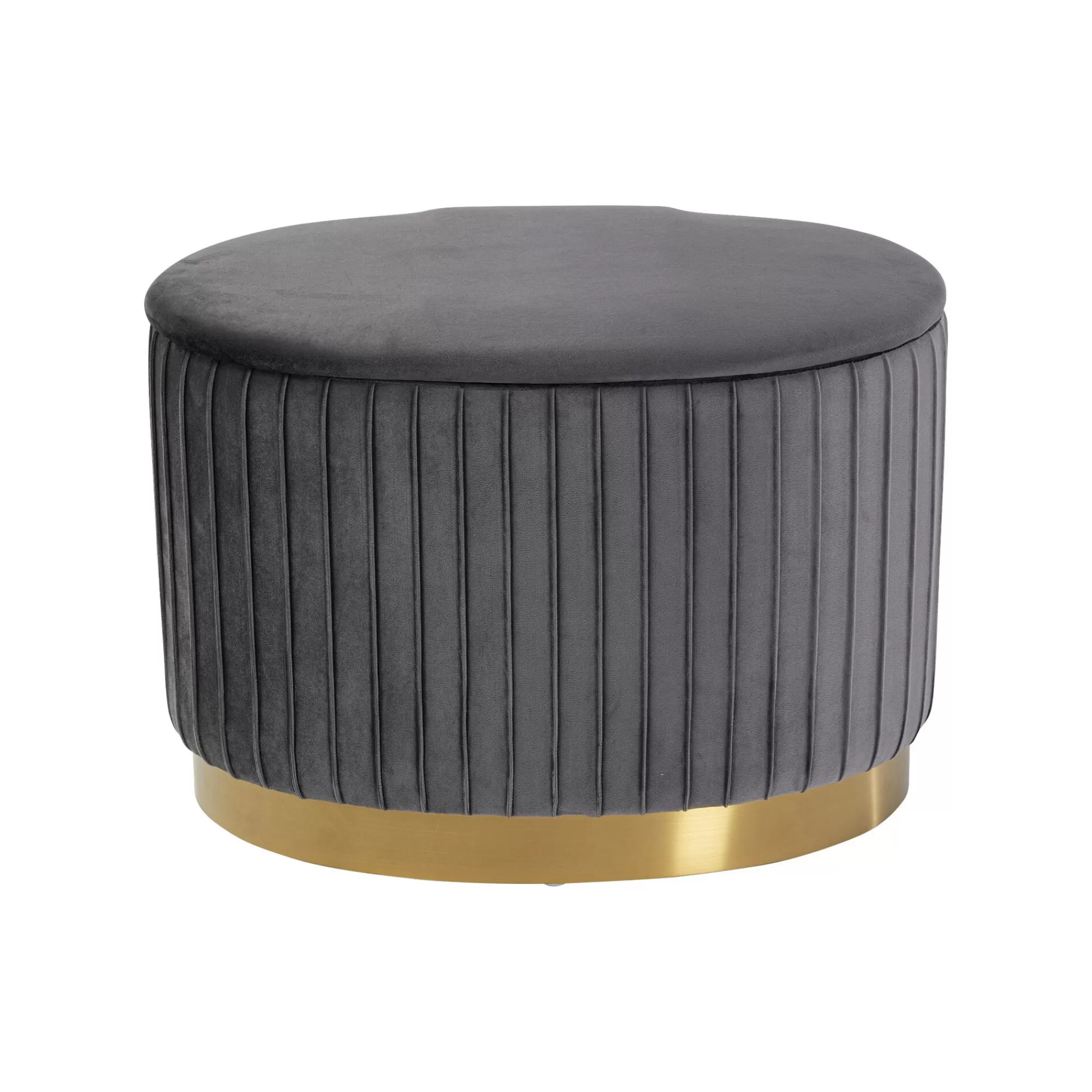 KARE Design Tabouret-coffre Roma Velours Gris ^ Tabouret & Pouf | Coffre & Malle