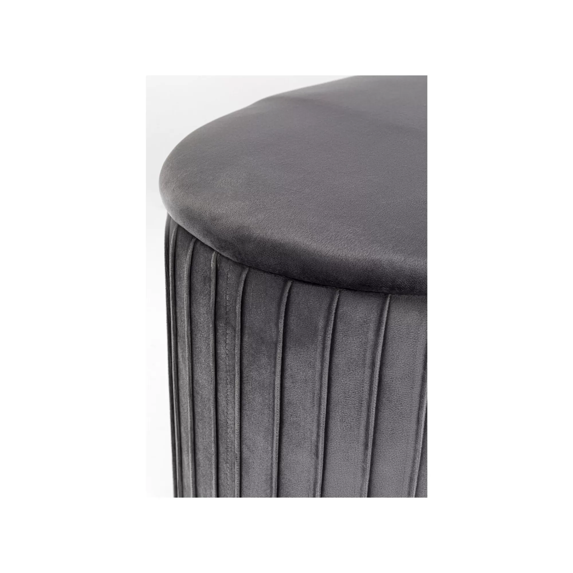 KARE Design Tabouret-coffre Roma Velours Gris ^ Tabouret & Pouf | Coffre & Malle