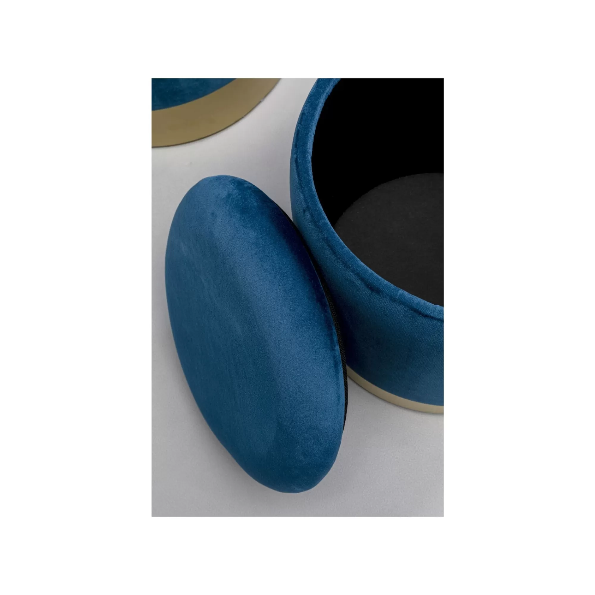 KARE Design Tabourets-coffres Cherry Bleu Pétrole Et Laiton Set De 2 ^ Tabouret & Pouf | Coffre & Malle