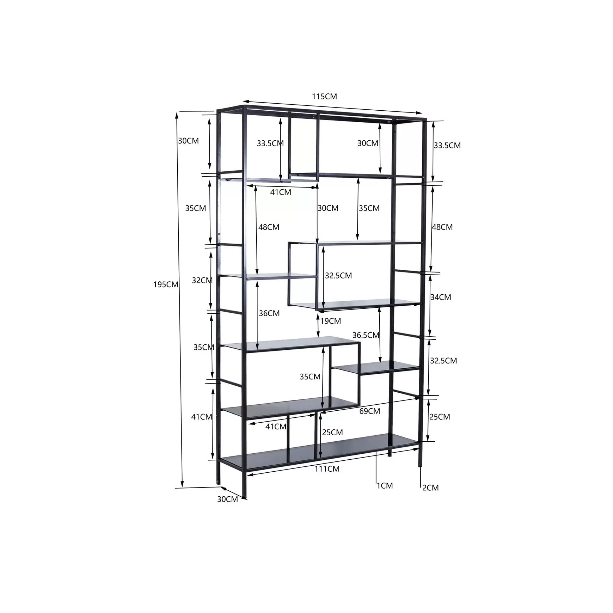 KARE Design Étagère Loft 195x115cm Noire ^ Étagère Et Bibliothèque