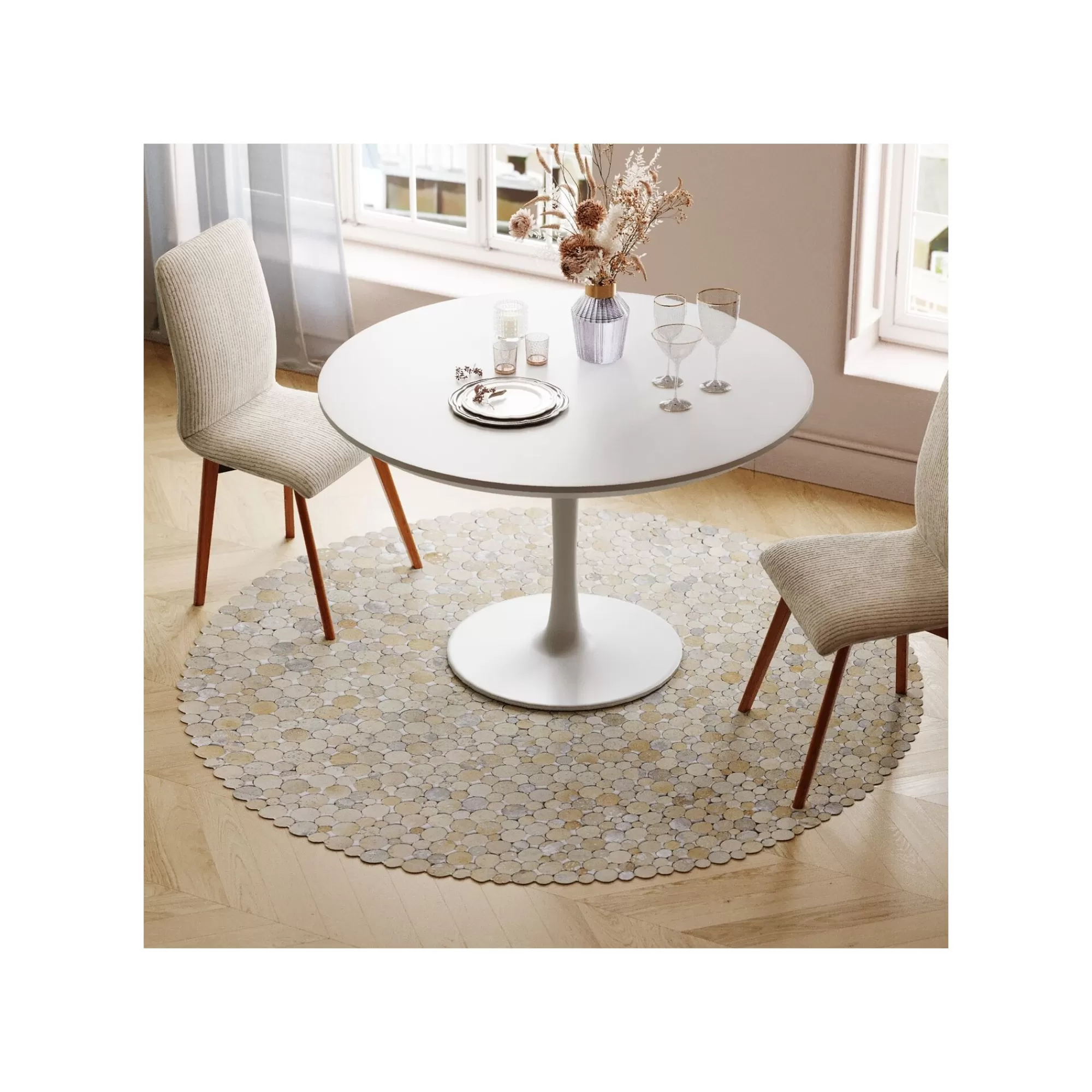 KARE Design Tapis Circle Beige 250cm ^ Tapis