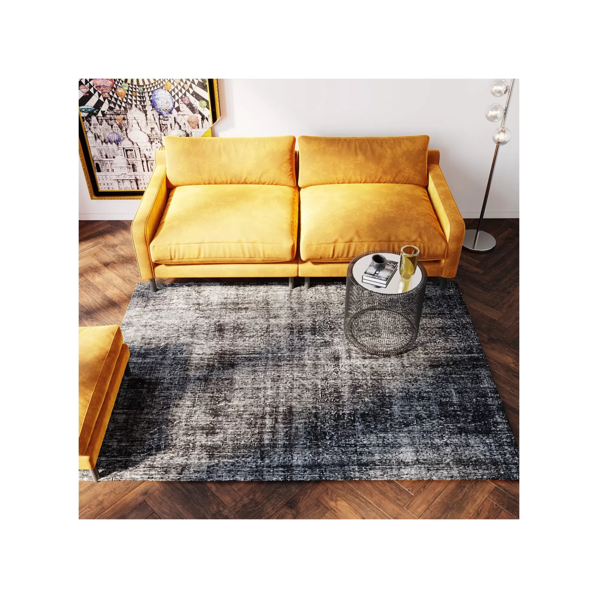 KARE Design Tapis Gianna 240x170cm Pétrole ^ Tapis