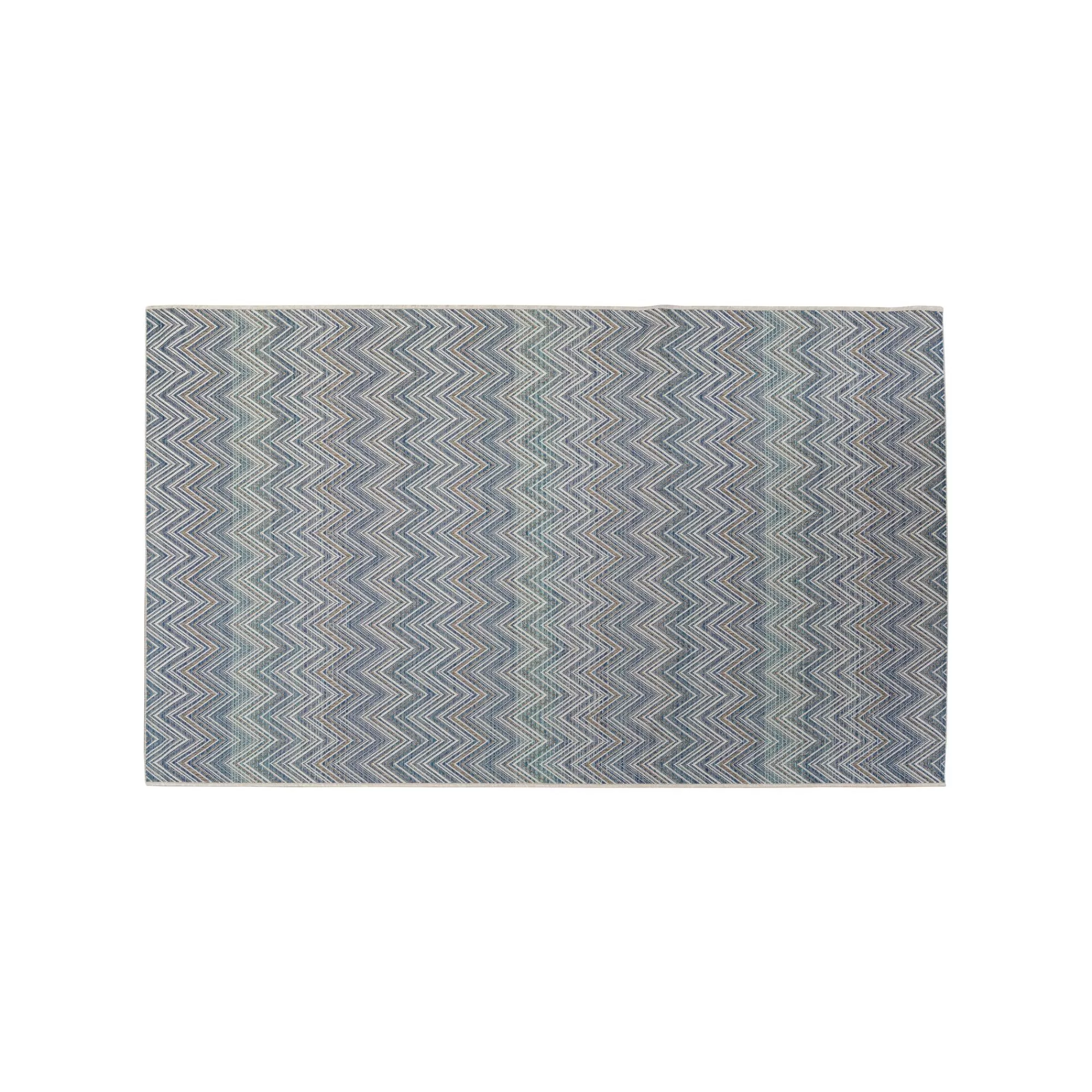 KARE Design Tapis Zigzag Bleu 230x160cm ^ Tapis