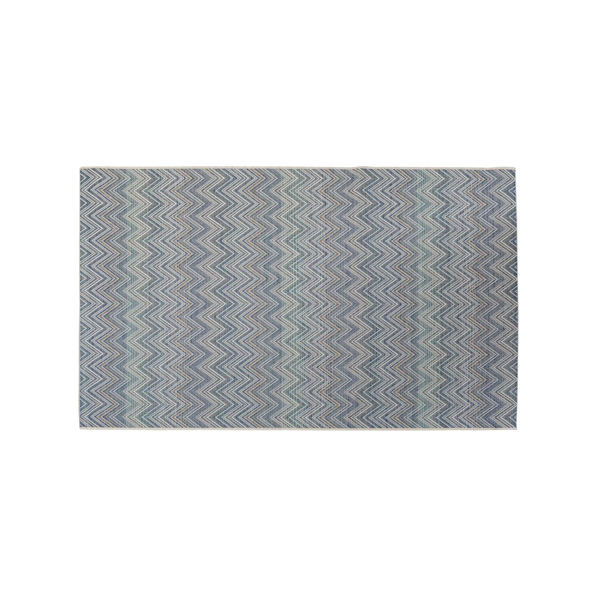 KARE Design Tapis Zigzag Bleu 330x230cm ^ Tapis