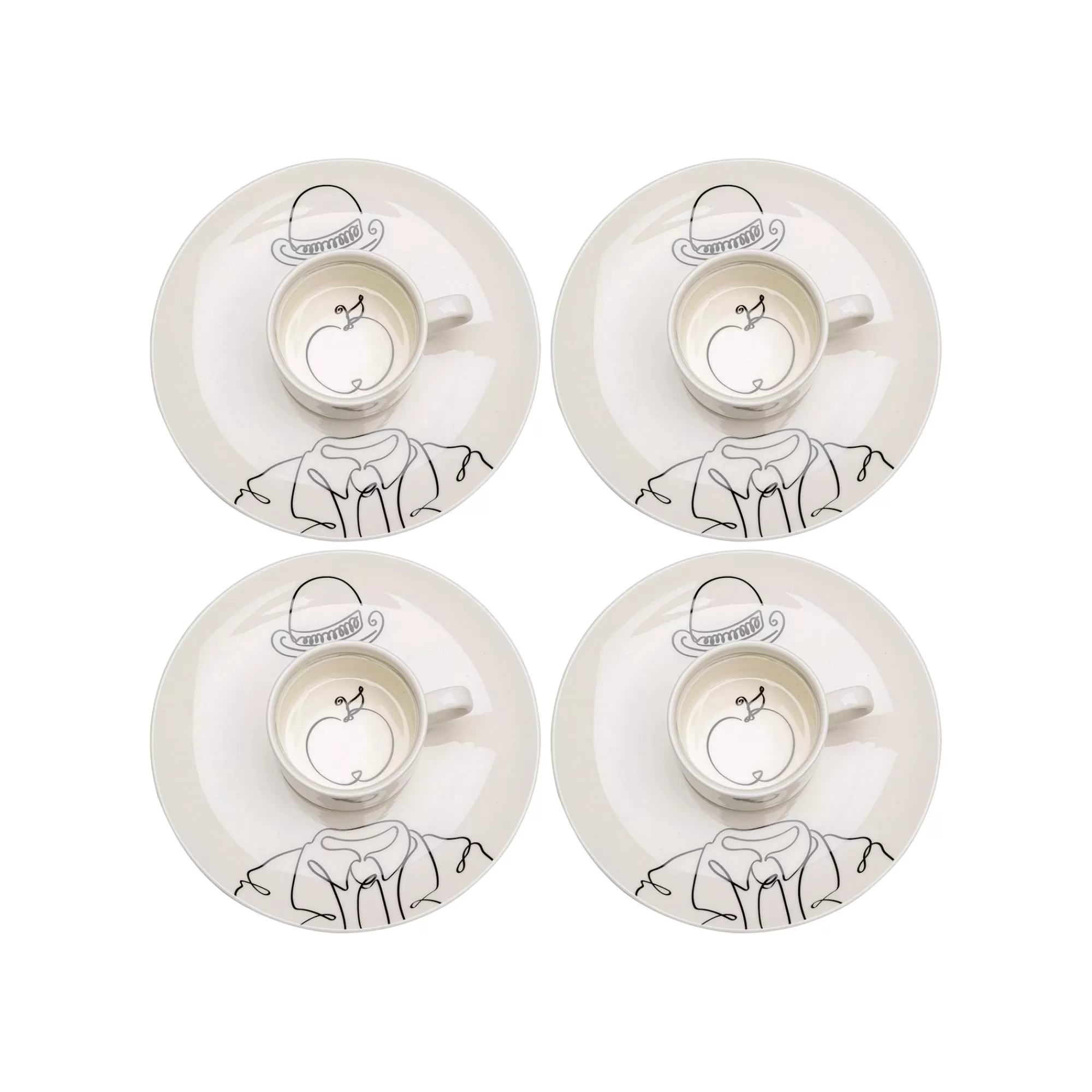 KARE Design Tasses à Café Favola Pomme Set De 4 ^ Vaisselle