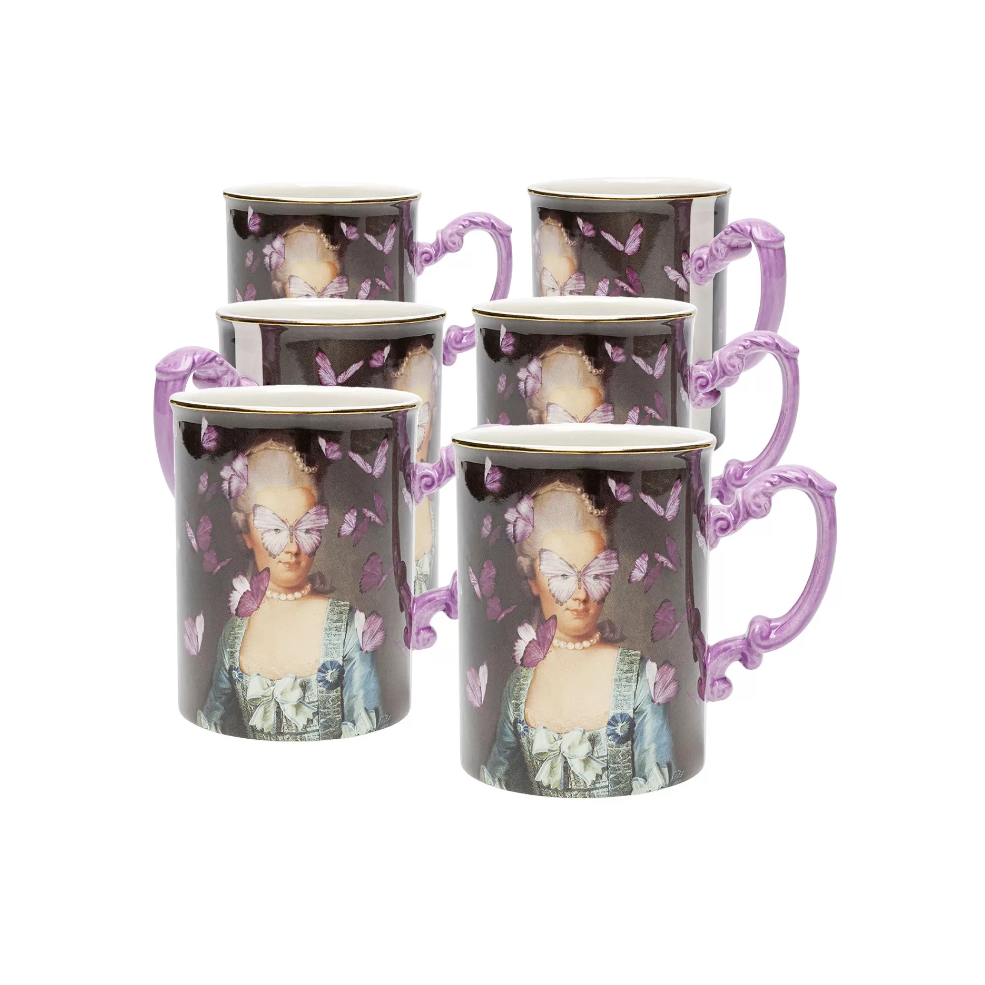 KARE Design Tasses Comtesse Papillons Set De 6 ^ Vaisselle