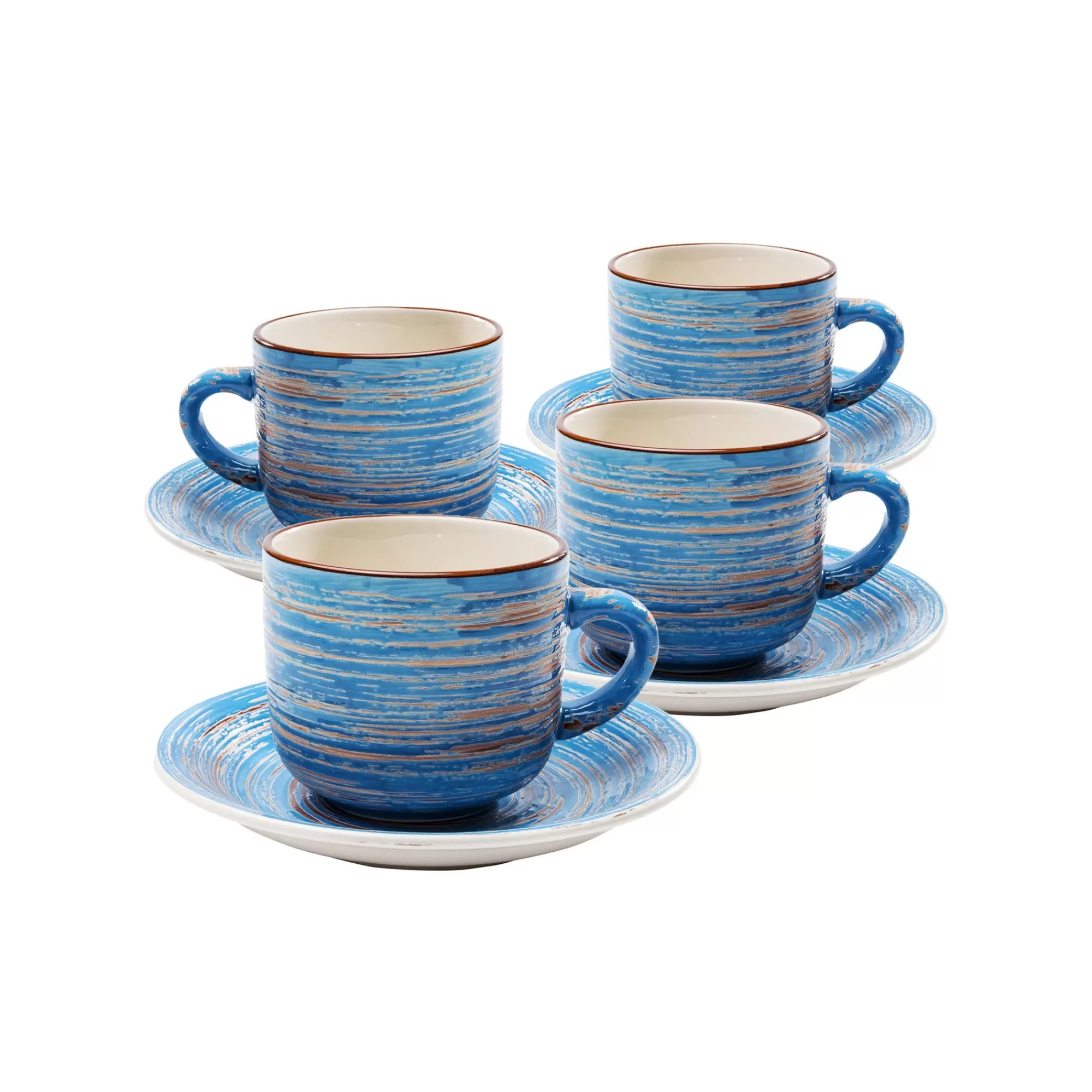 KARE Design Tasses Swirl Blue Set De 4 ^ Vaisselle