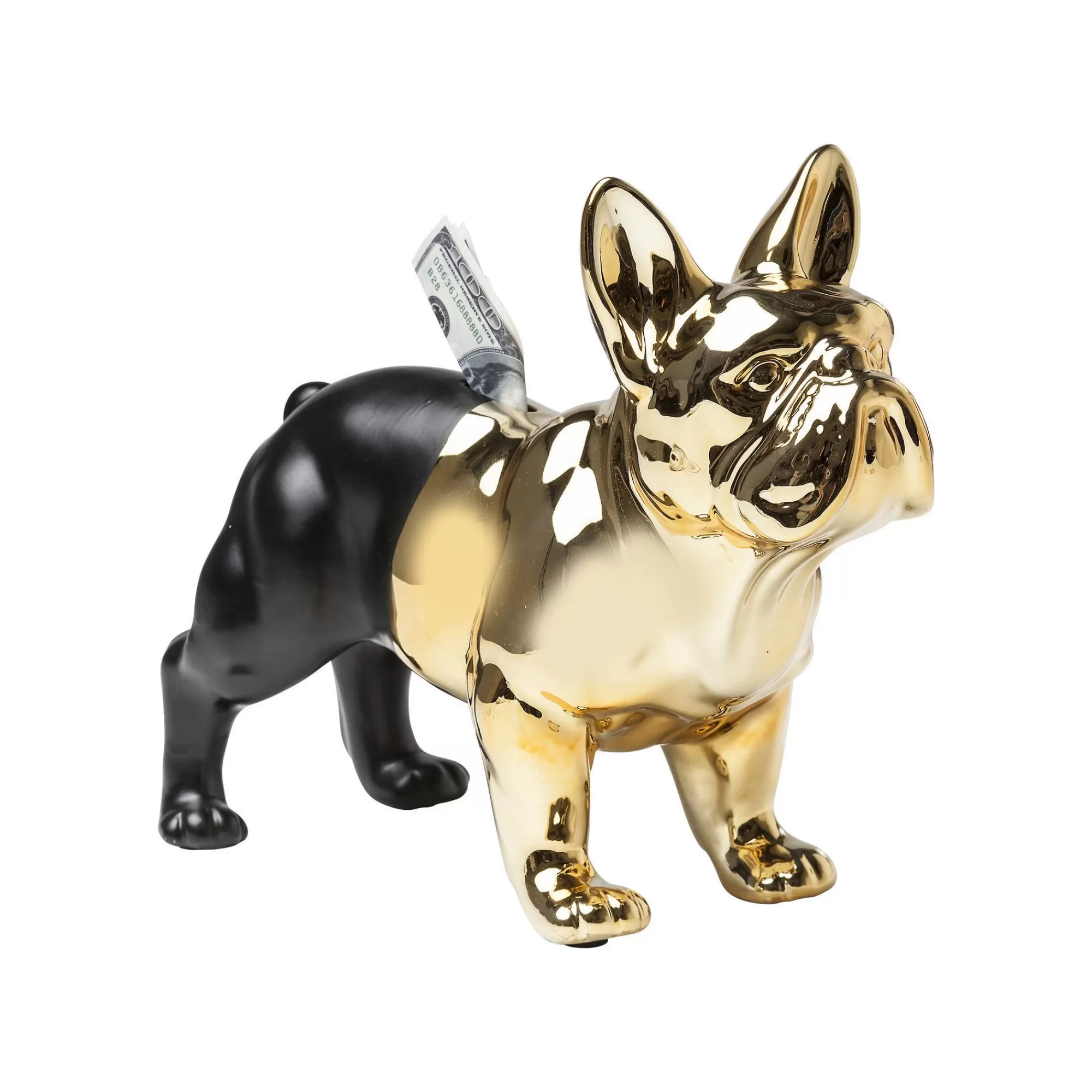 KARE Design Tirelire Bouledogue Noir Et Doré ^ Déco