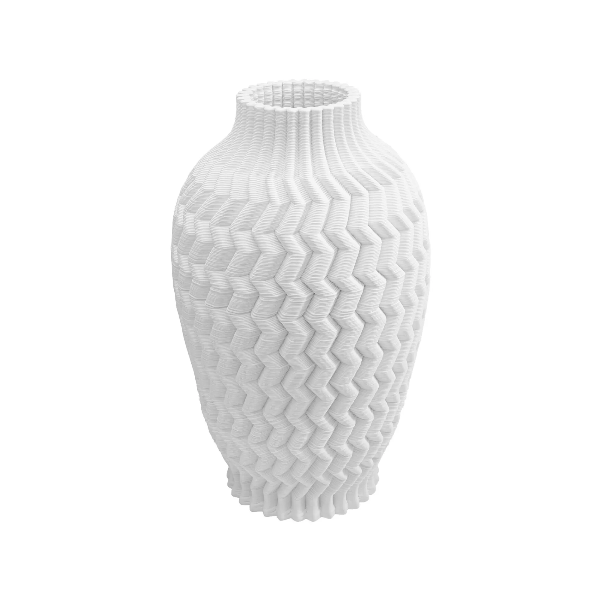 KARE Design Vase Akira 35cm Blanc Zigzag ^ Vase