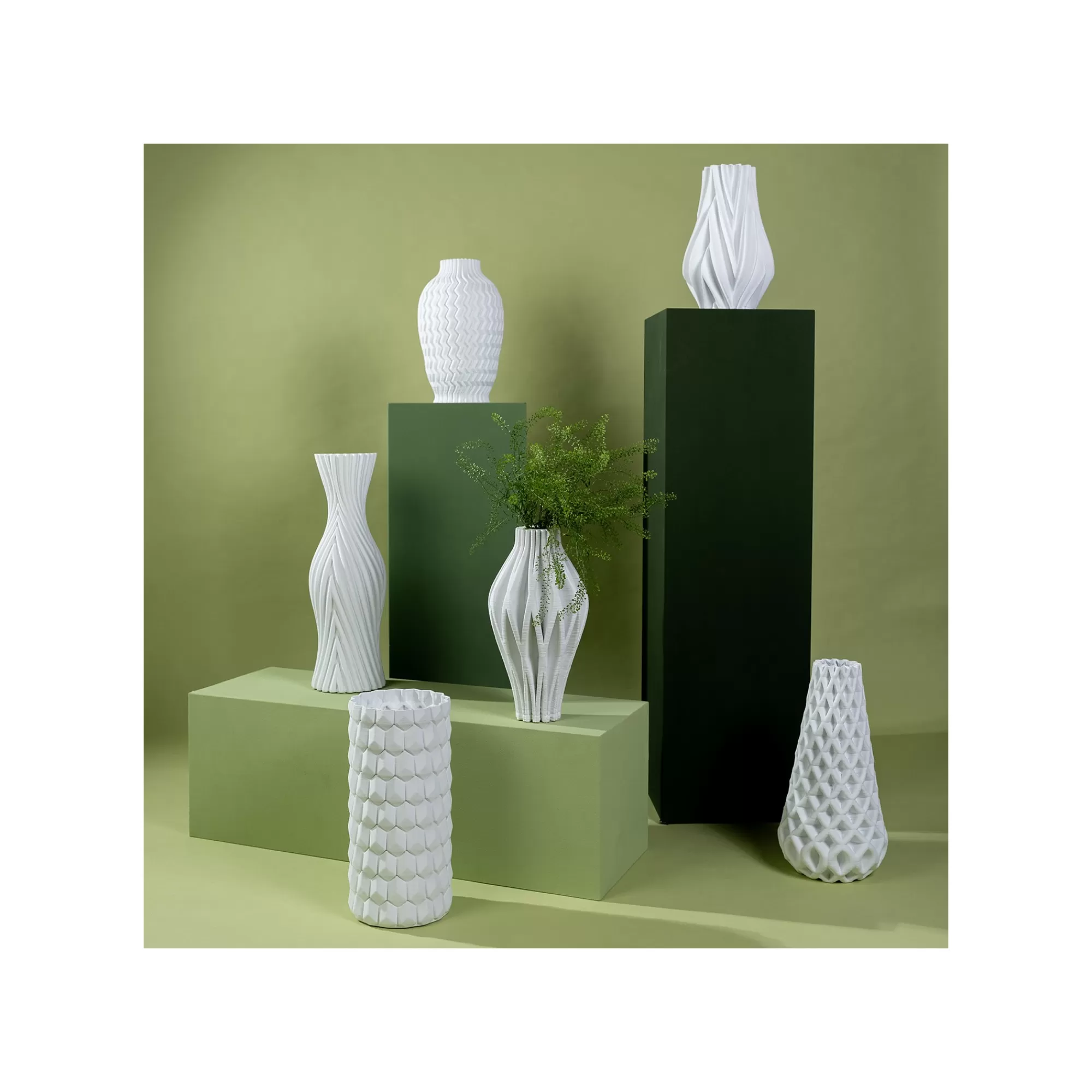 KARE Design Vase Akira 35cm Blanc Zigzag ^ Vase