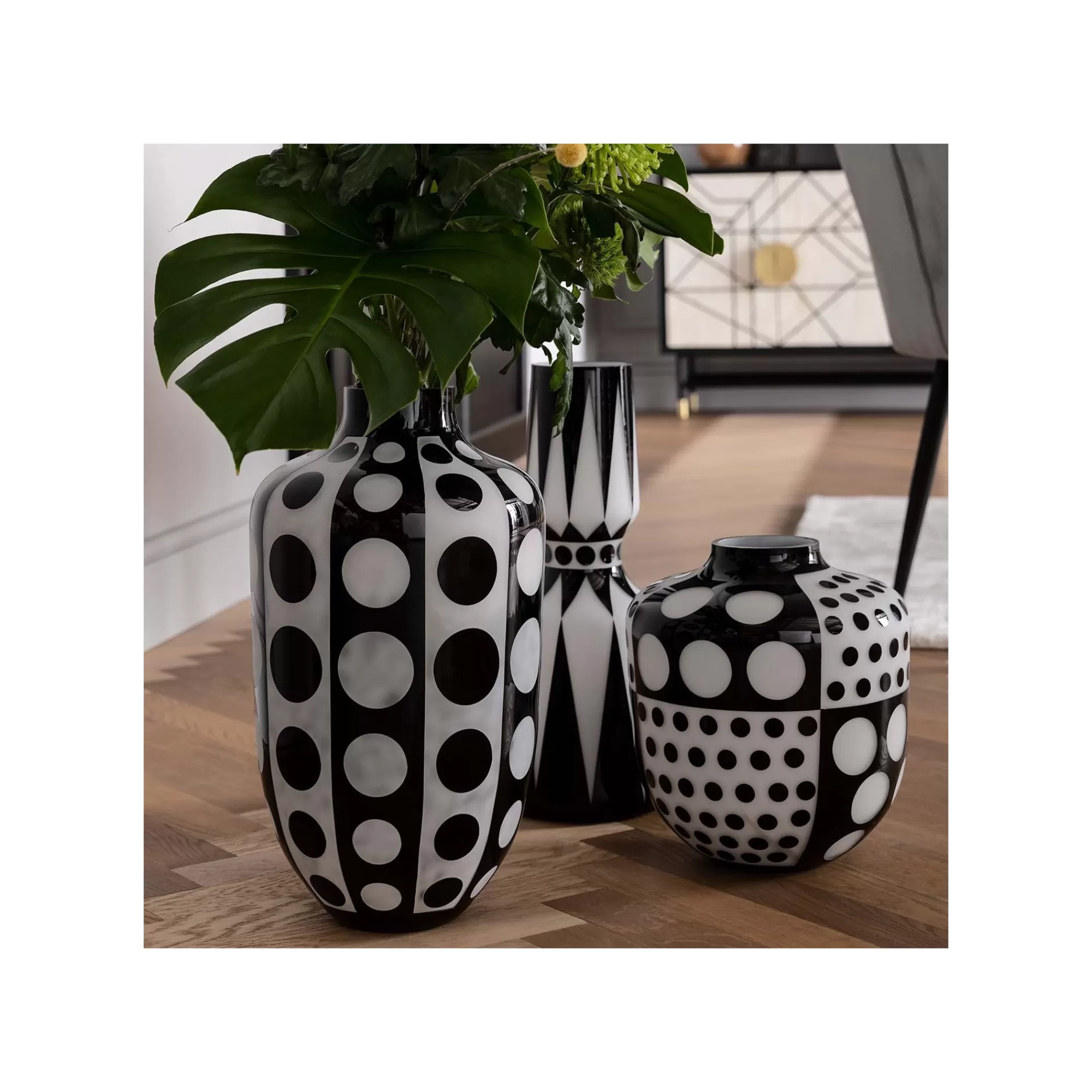 KARE Design Vase Brillar Noir Et Blanc 45cm ^ Vase