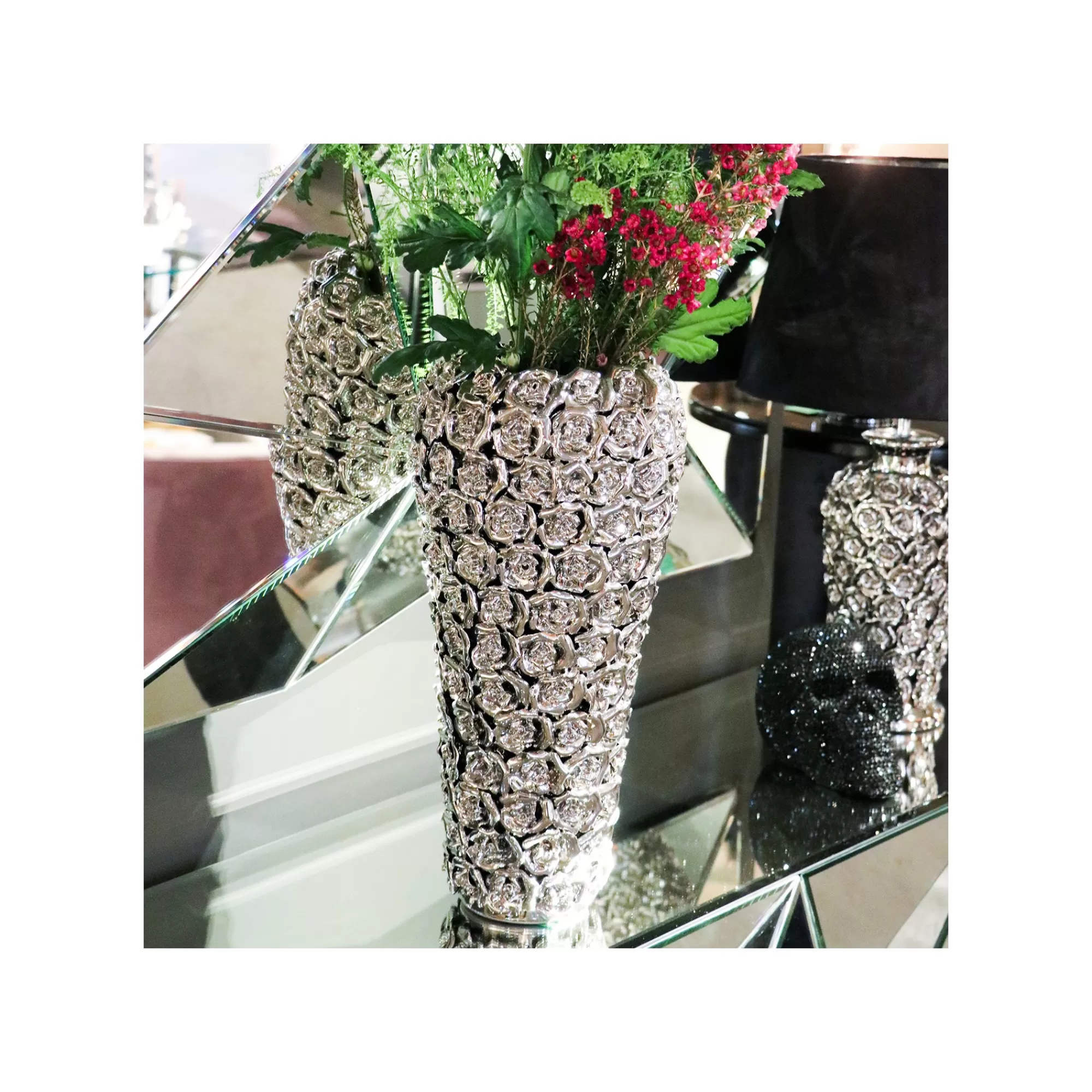 KARE Design Vase Roses Chrome 36cm ^ Vase