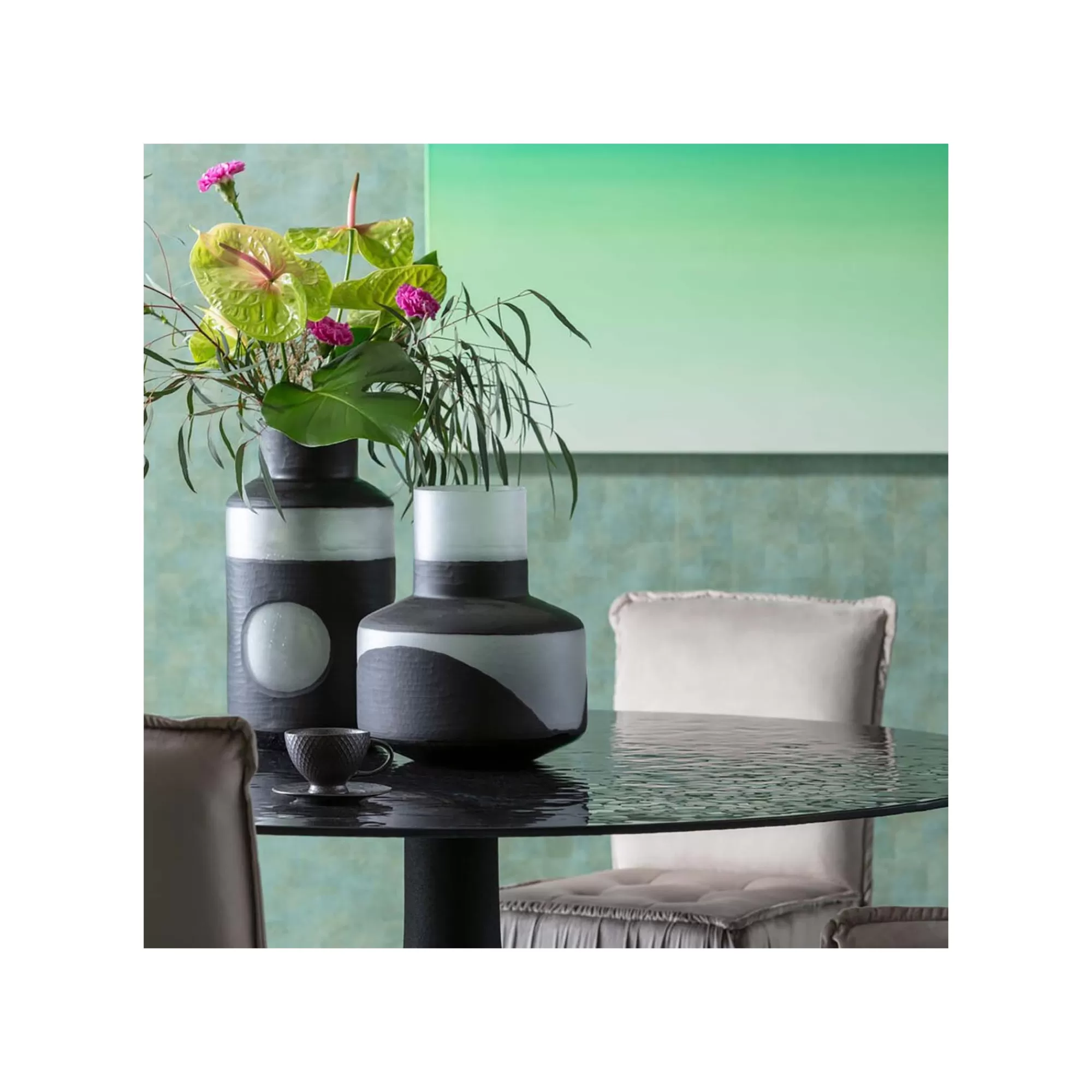 KARE Design Vase Shadow Noir Et Blanc 34cm ^ Vase