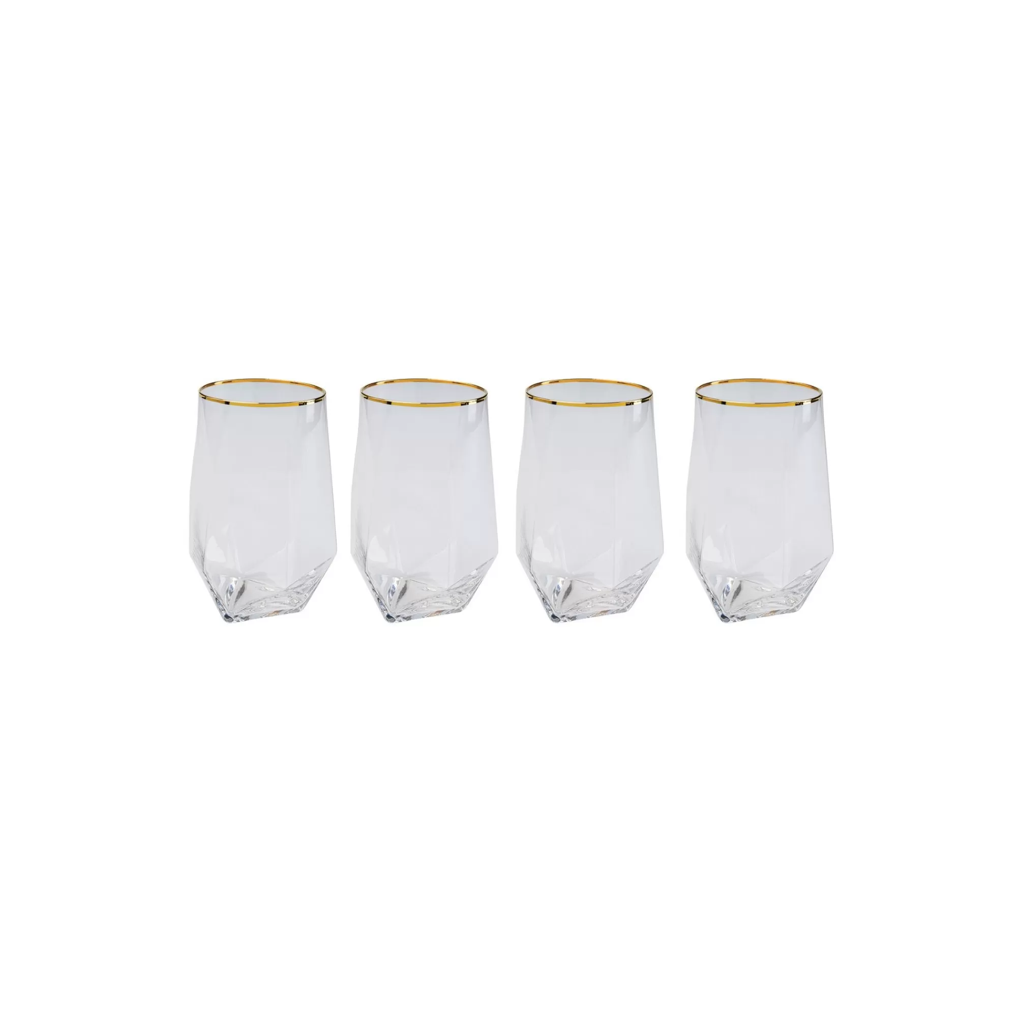 KARE Design Verres à Eau Diamond Dorés Set De 4 ^ Vaisselle