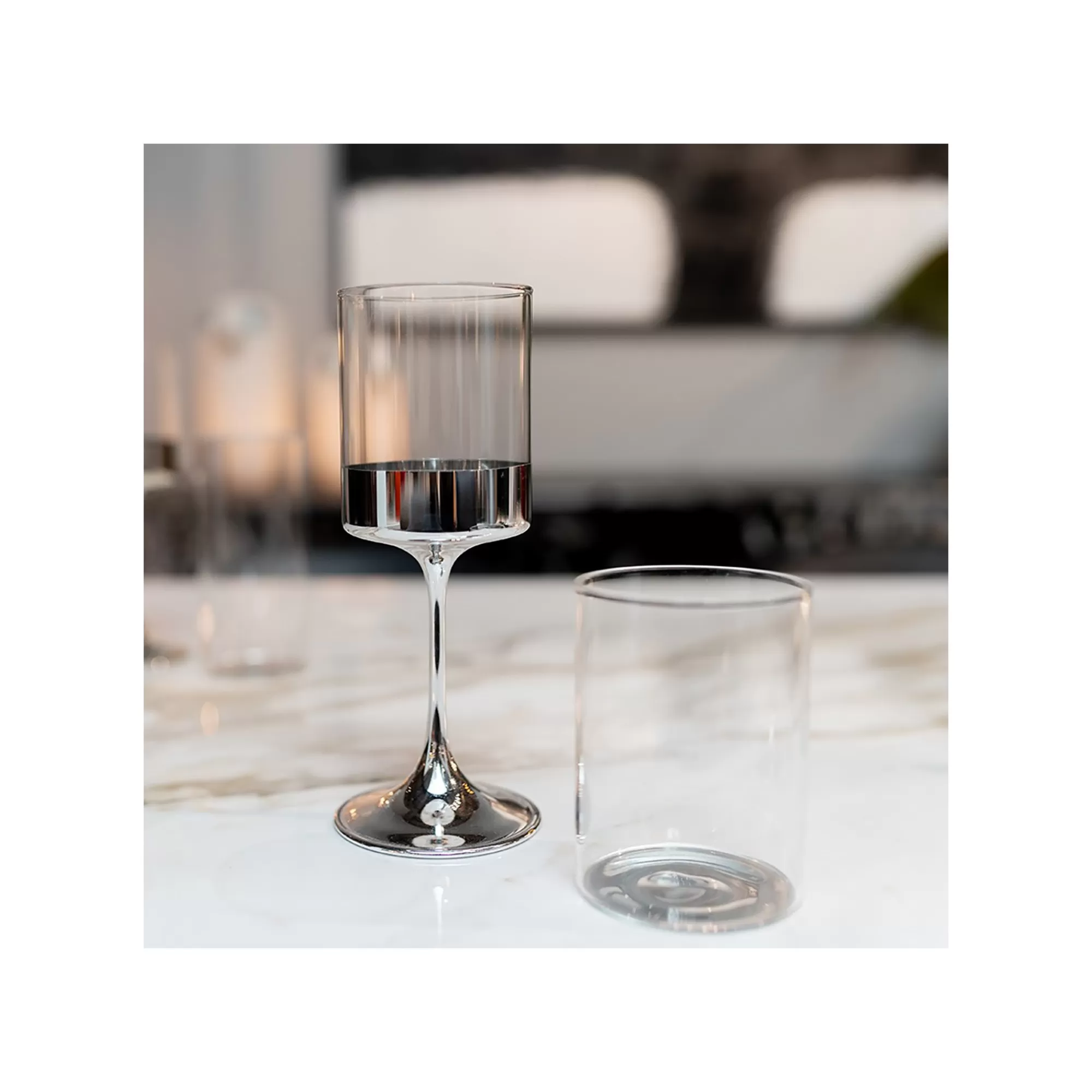 KARE Design Verres à Eau Electra Argentés 11cm Set De 4 ^ Vaisselle