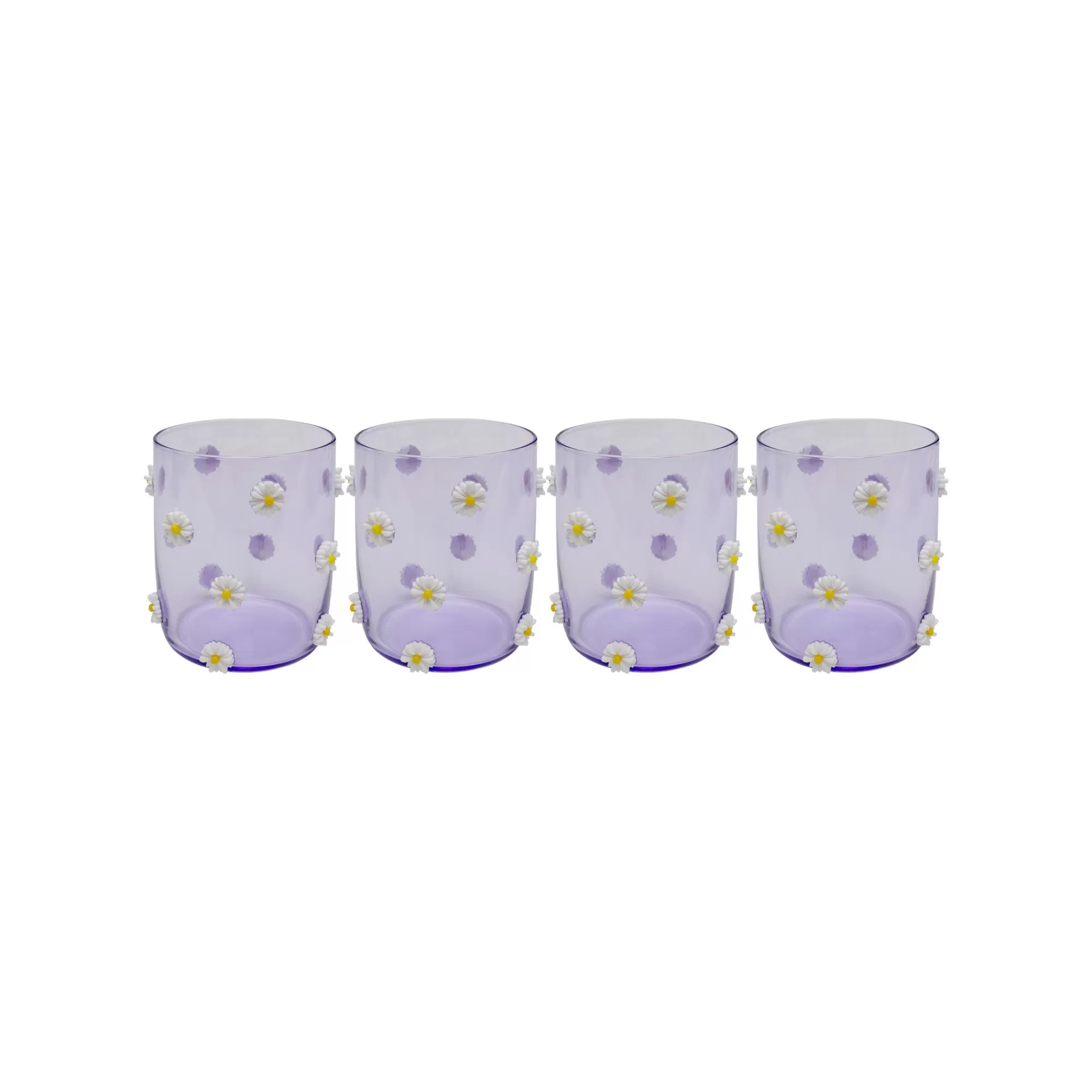 KARE Design Verres à Eau Party Violets Fleurs Set De 4 ^ Vaisselle