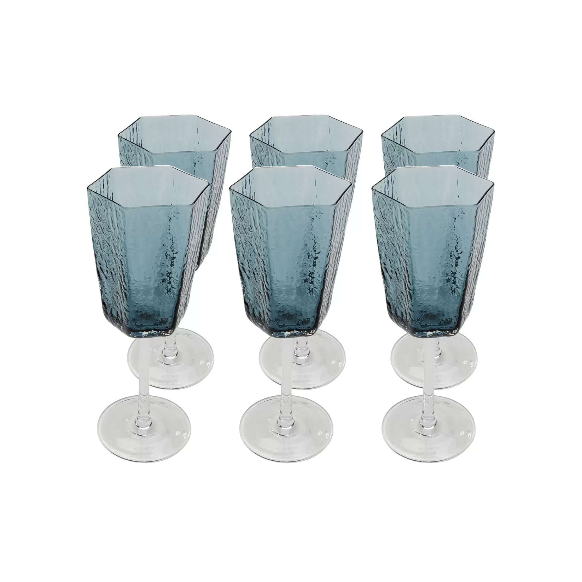 KARE Design Verres à Vin Blanc Cascata Bleus Set De 6 ^ Vaisselle