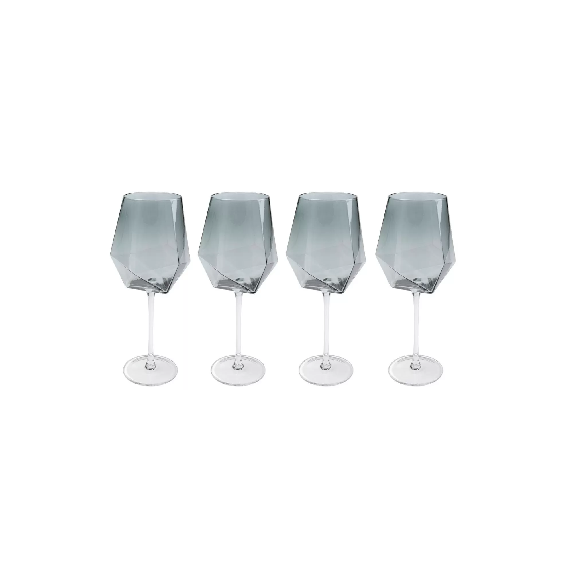 KARE Design Verres à Vin Diamond Fumé Set De 4 ^ Vaisselle